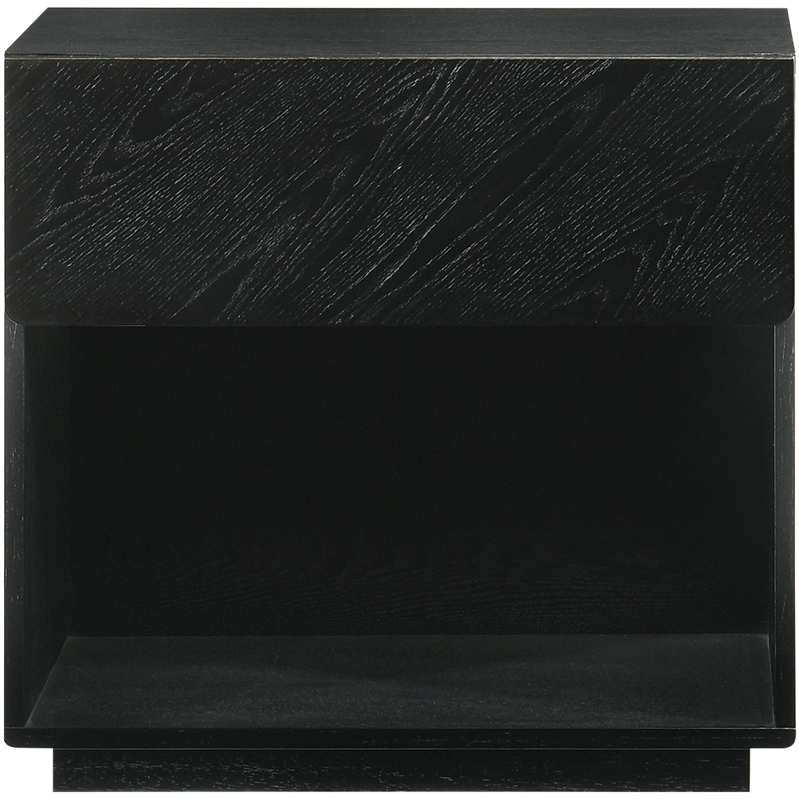 Petra 1 Drawer Wood Nightstand In Black Finish