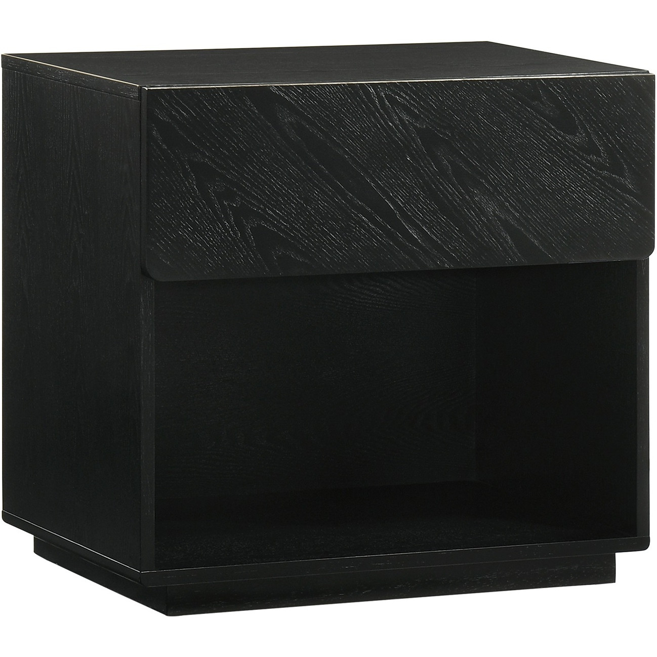 Petra 1 Drawer Wood Nightstand In Black Finish