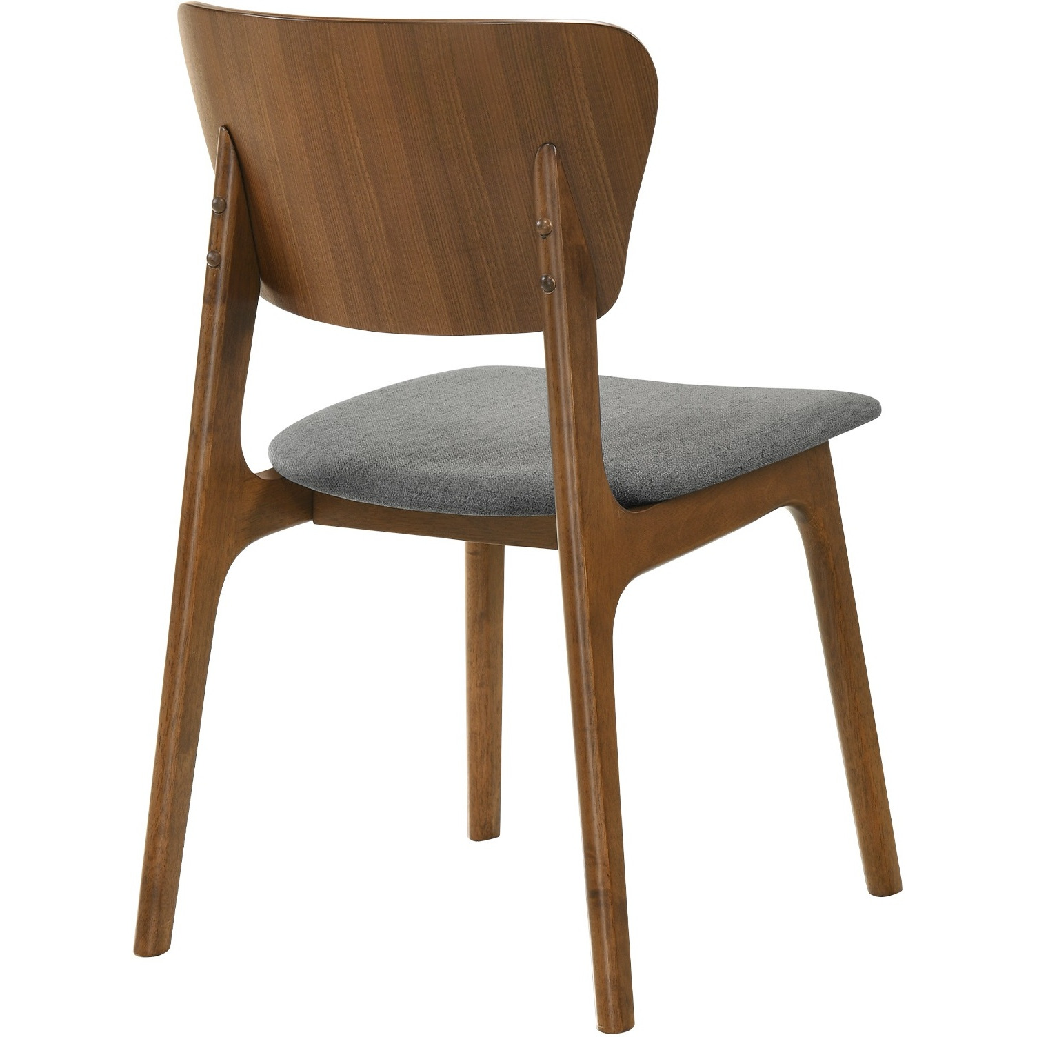 Kalia 5 Piece Wood Dining Set In Walnut Finish With Charcoal Fabric