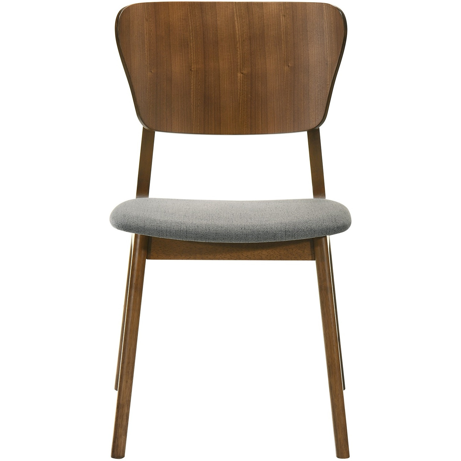 Kalia Wood Dining Chair In Walnut Finish With Charcoal Fabric - Set Of 2