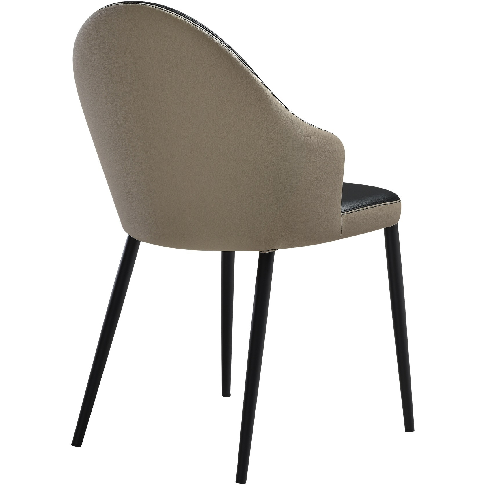 Milena Rocco 5 Piece Extendable Dining Set With Taupe Gray And Black Faux Leather Chairs