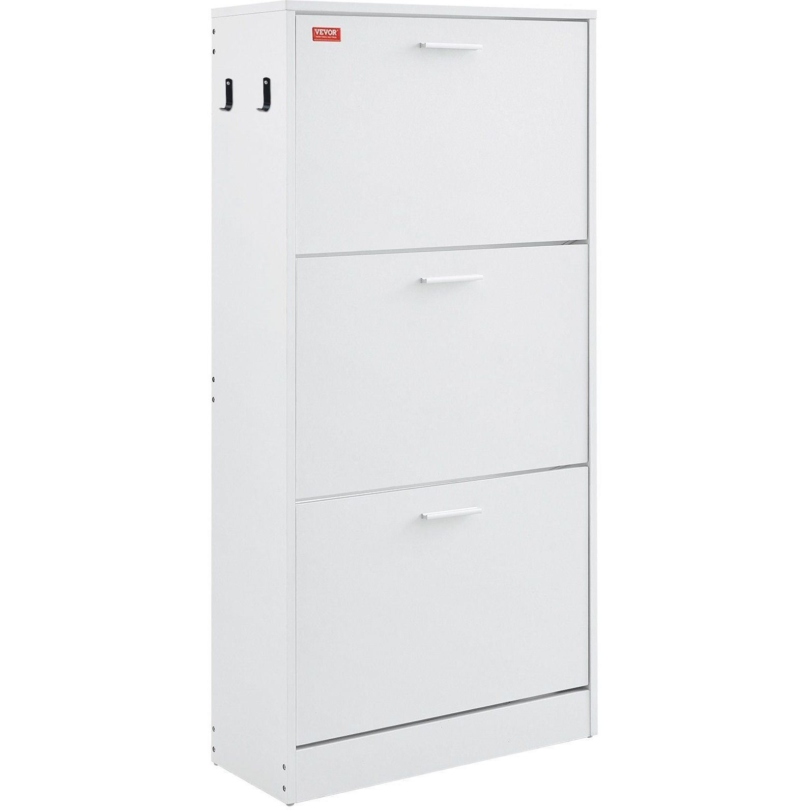 Vevor Shoe Cabinet With 3 Flip Drawers  Shoe Storage Cabinet For Entryway  Free Standing Shoe Storage Organizer With Side Hooks For Heels  Boots  Slippers In Hallway  Living Room