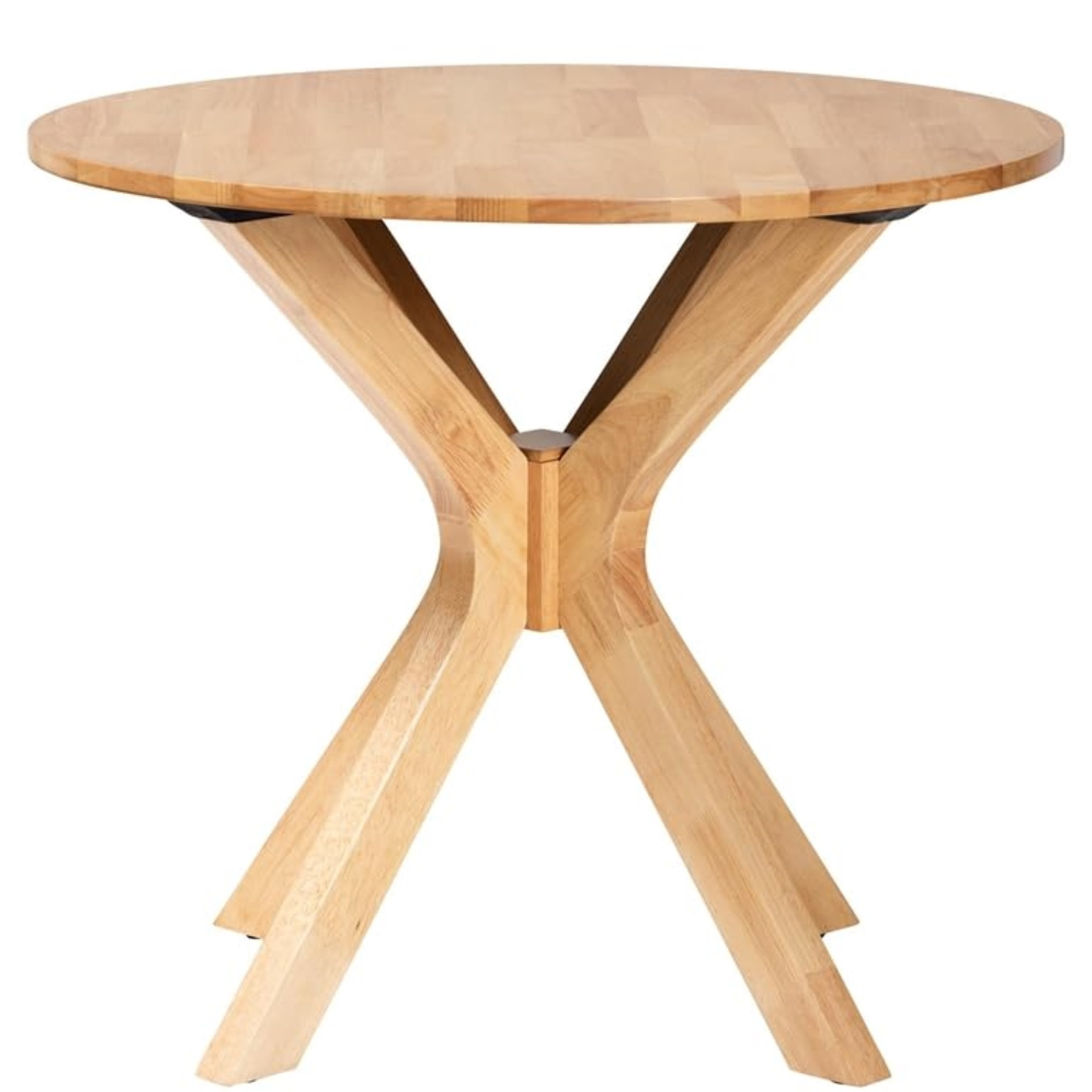 Baxton Studio Kenji Modern Natural Brown Finished Wood 34-Inch-Wide Round Wood Dining Table