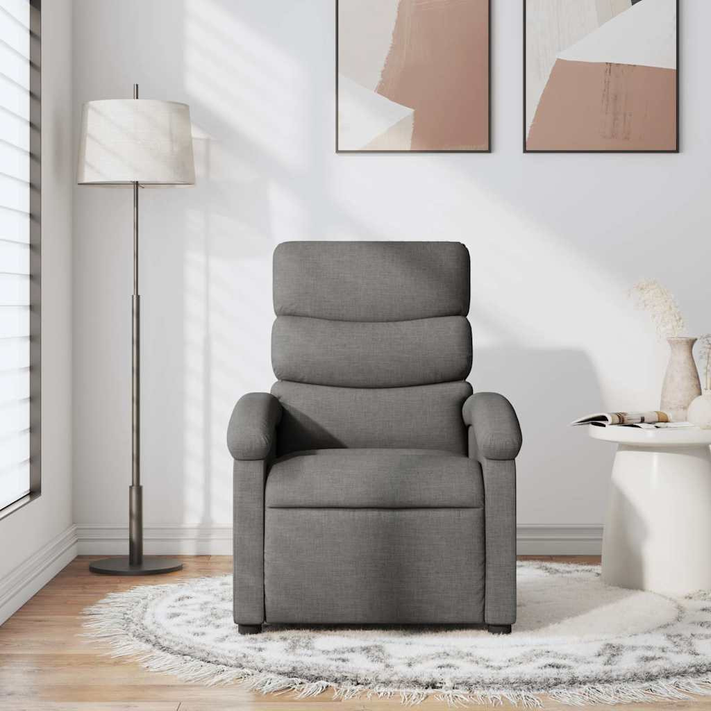 Vidaxl Recliner Chair Dark Gray Fabric