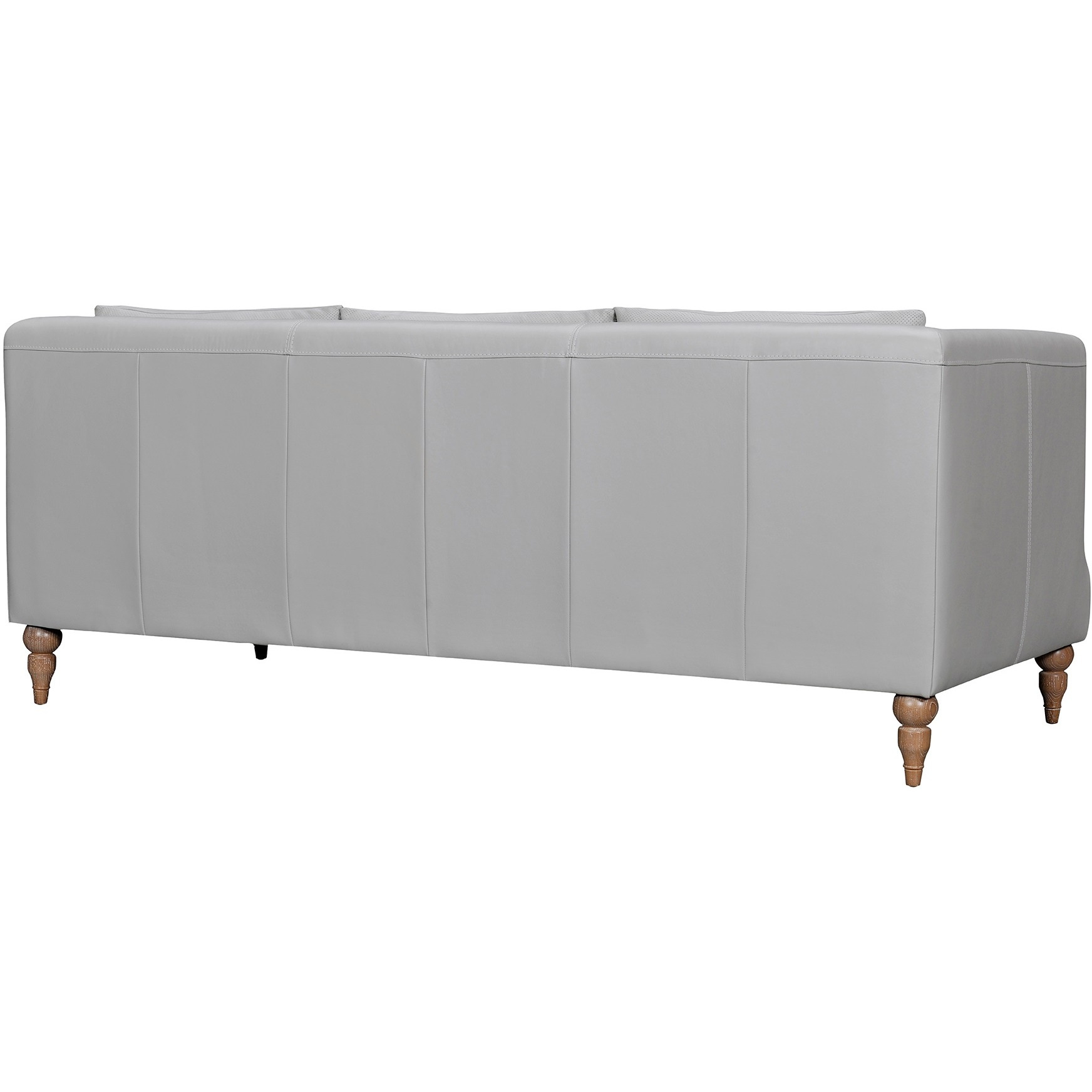 Vincenza 85"" Dove Gray Leather Sofa