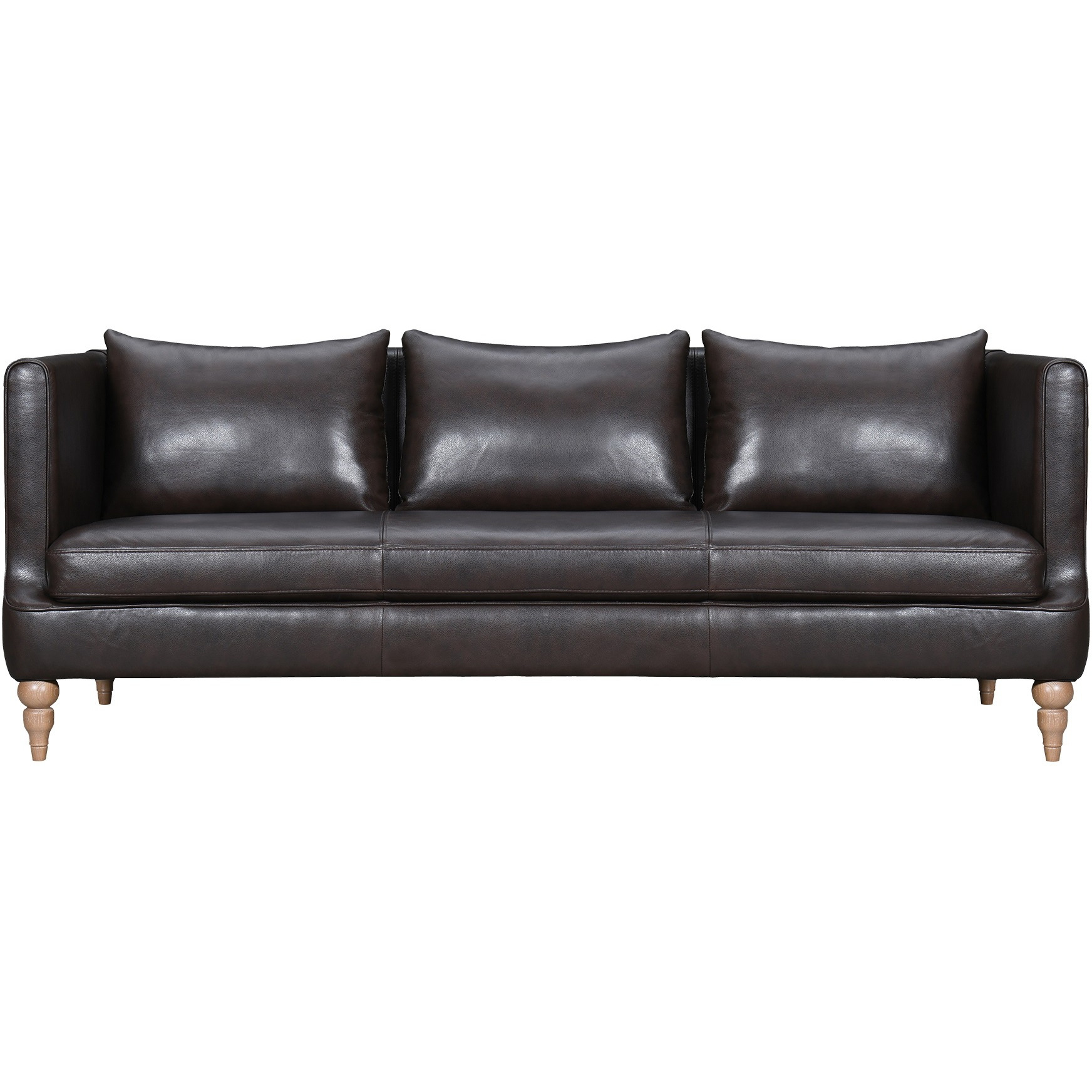 Vincenza 85"" Dark Brown Leather Sofa