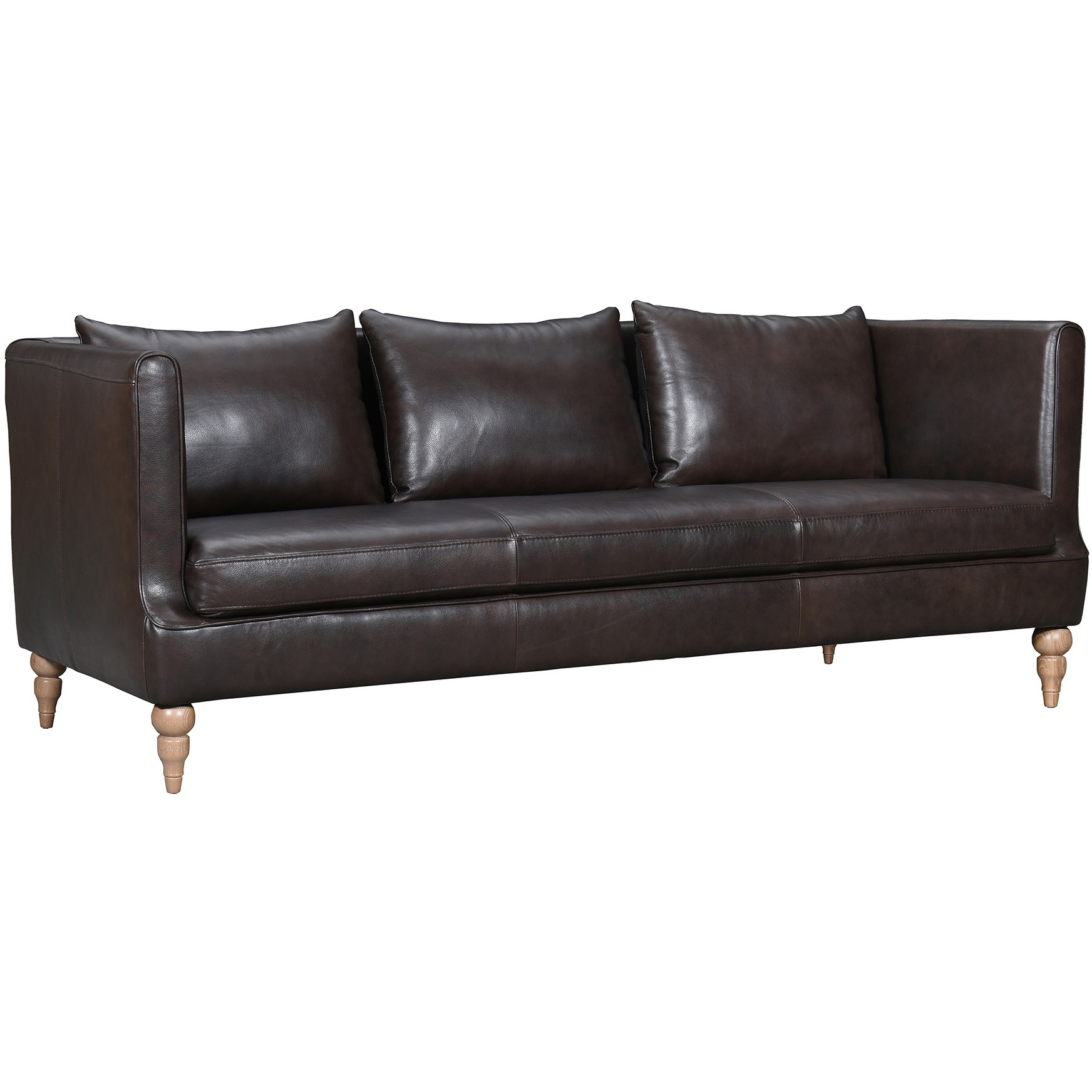 Vincenza 85"" Dark Brown Leather Sofa