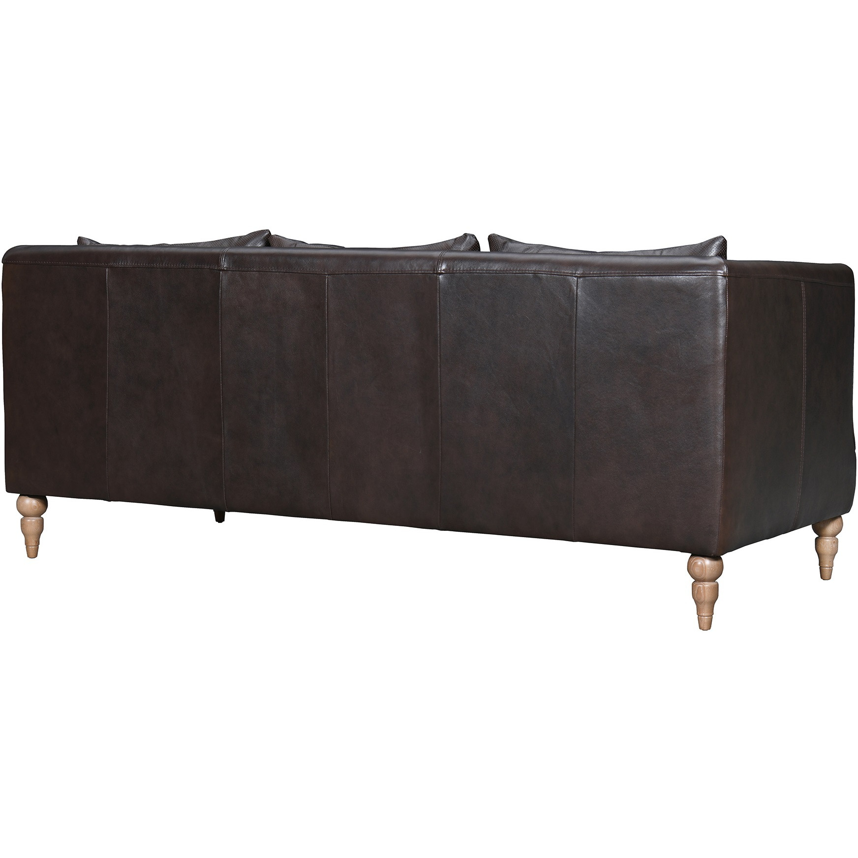 Vincenza 85"" Dark Brown Leather Sofa