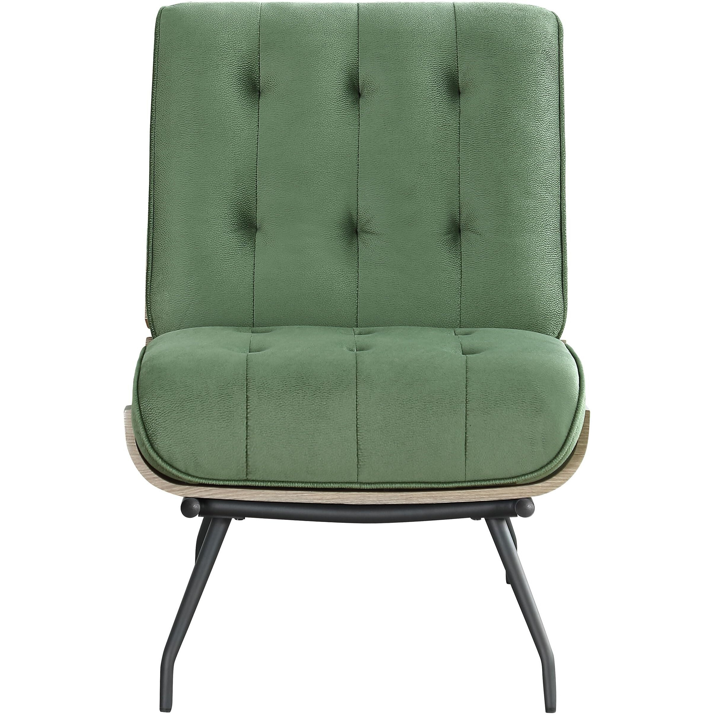 Aloma Armless Tufted Accent Chair Green