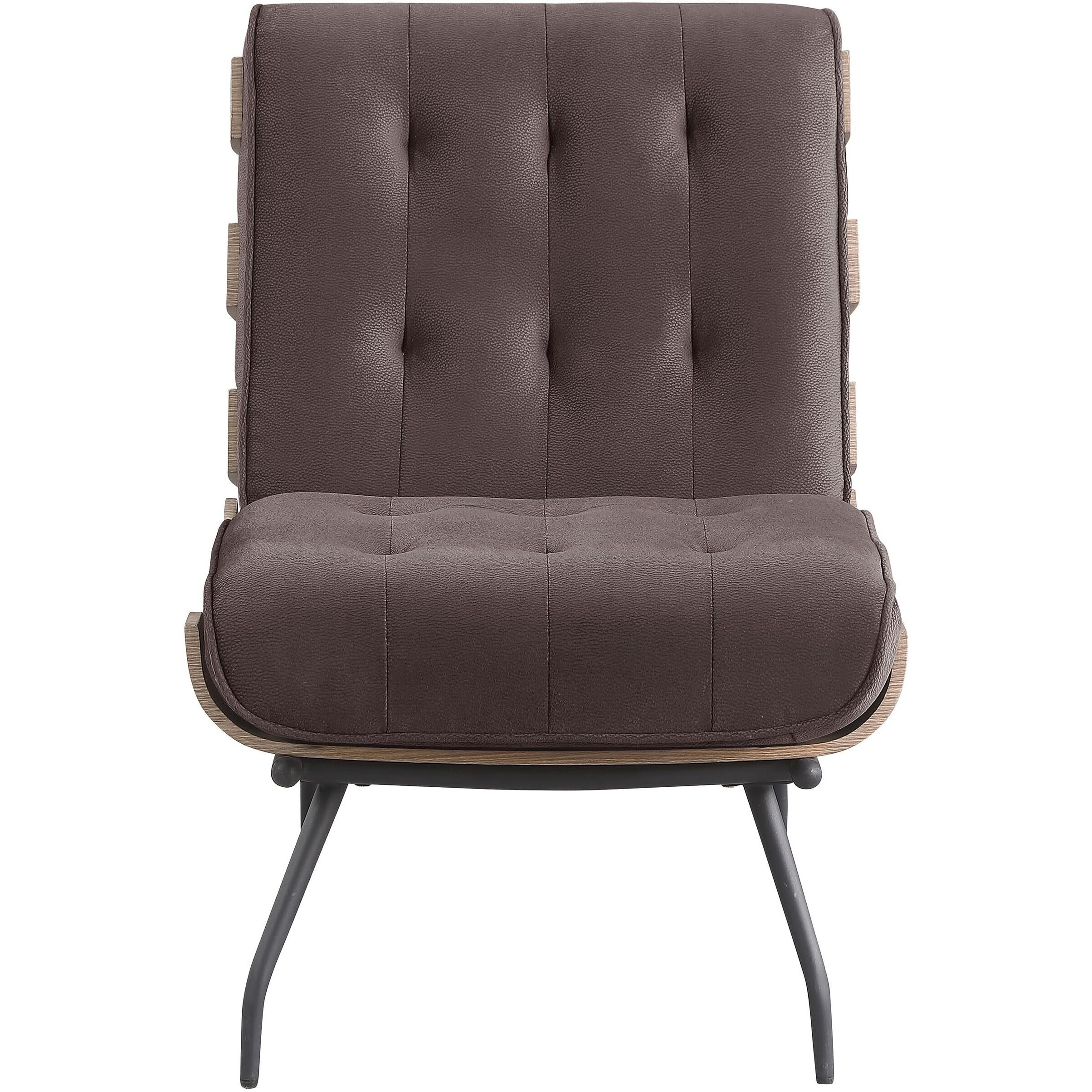 Aloma Armless Tufted Accent Chair Dark Brown
