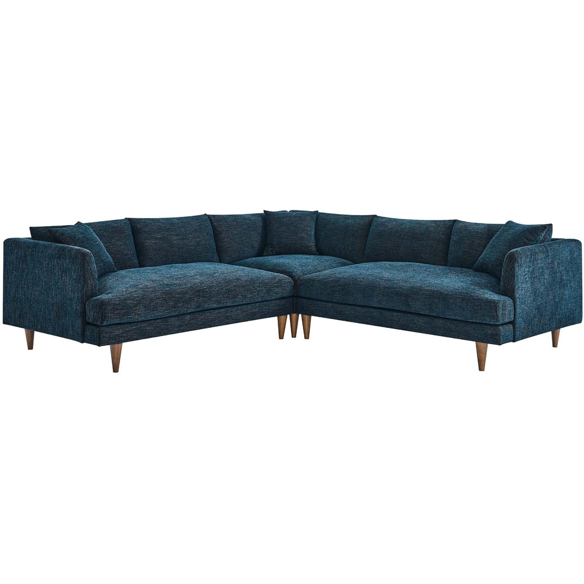 Zoya Down Filled Overstuffed 3 Piece Sectional Sofa