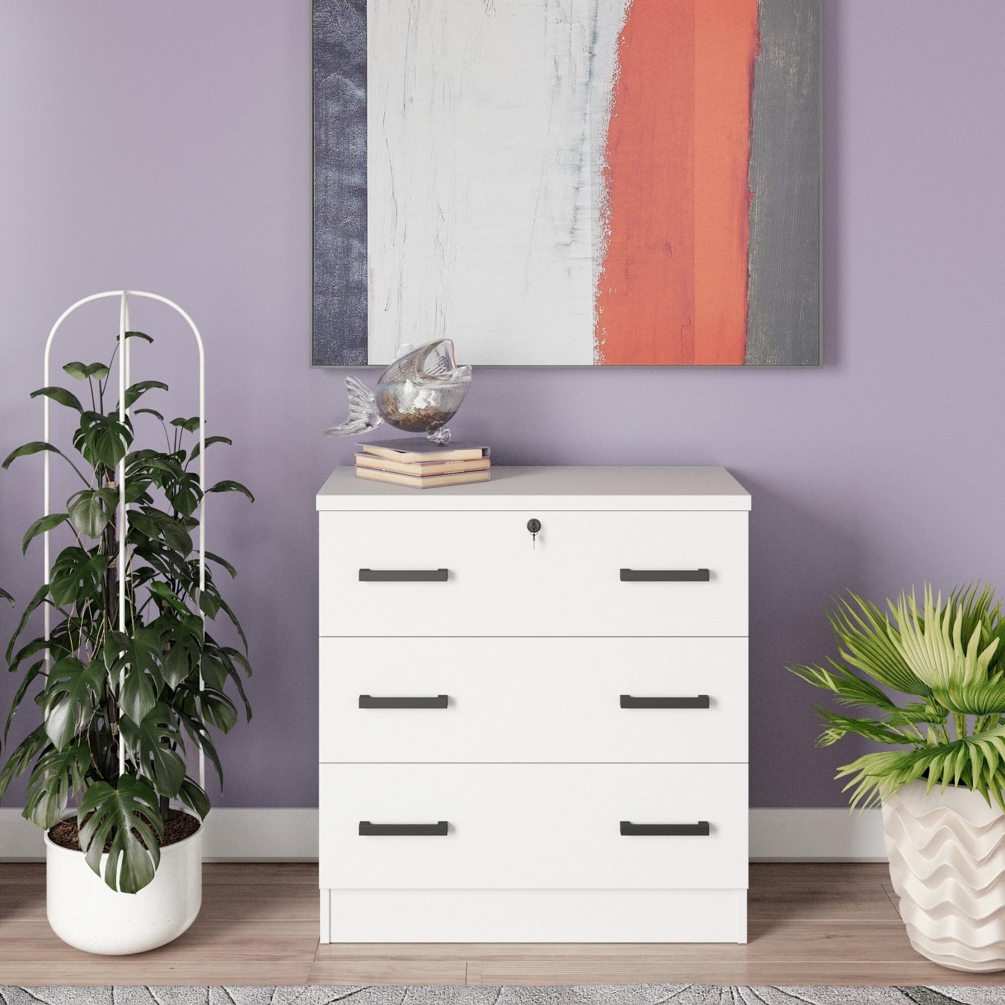 3 Drawers Chest  In Black Color