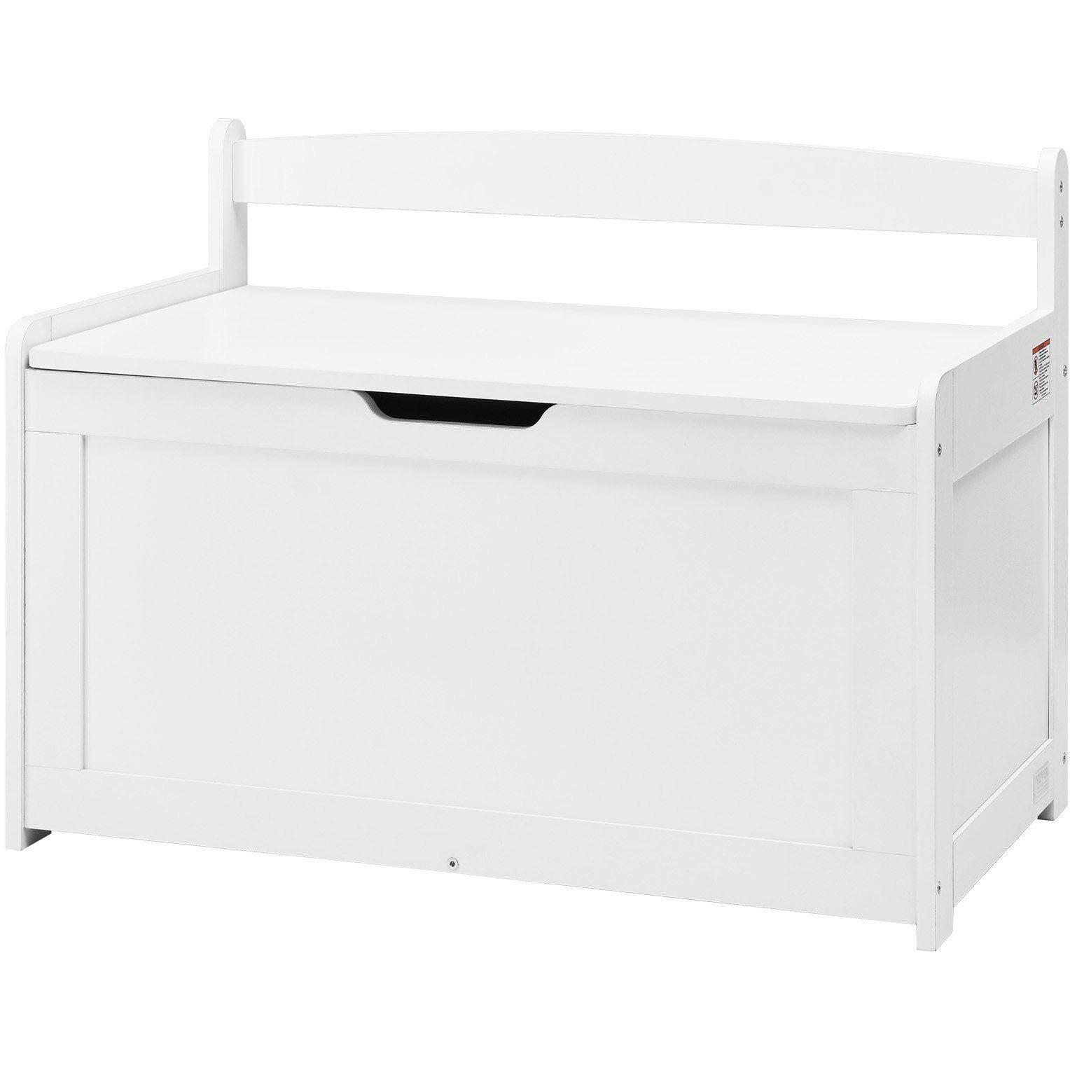Vevor Wooden Toy Chest For Kids  Toddler Toy Storage Box With Flip-Top Lid And Safety Hinge  32.68 X 17.91 X 24.02 Large Kids Storage Bench For Playroom  Bedroom  Living Room Or Entryway  White