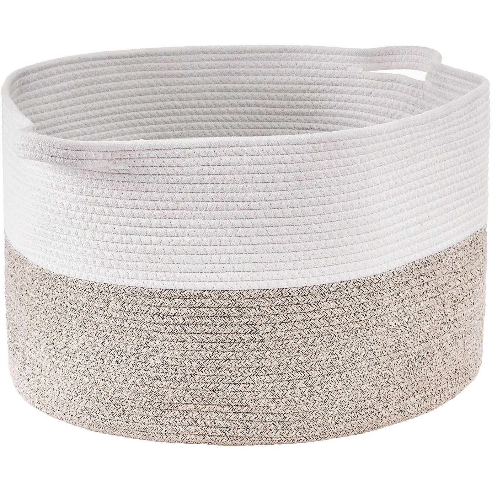 Vevor Cotton Rope Storage Basket 67L Woven Blanket Basket 20 X 20 X 13 In