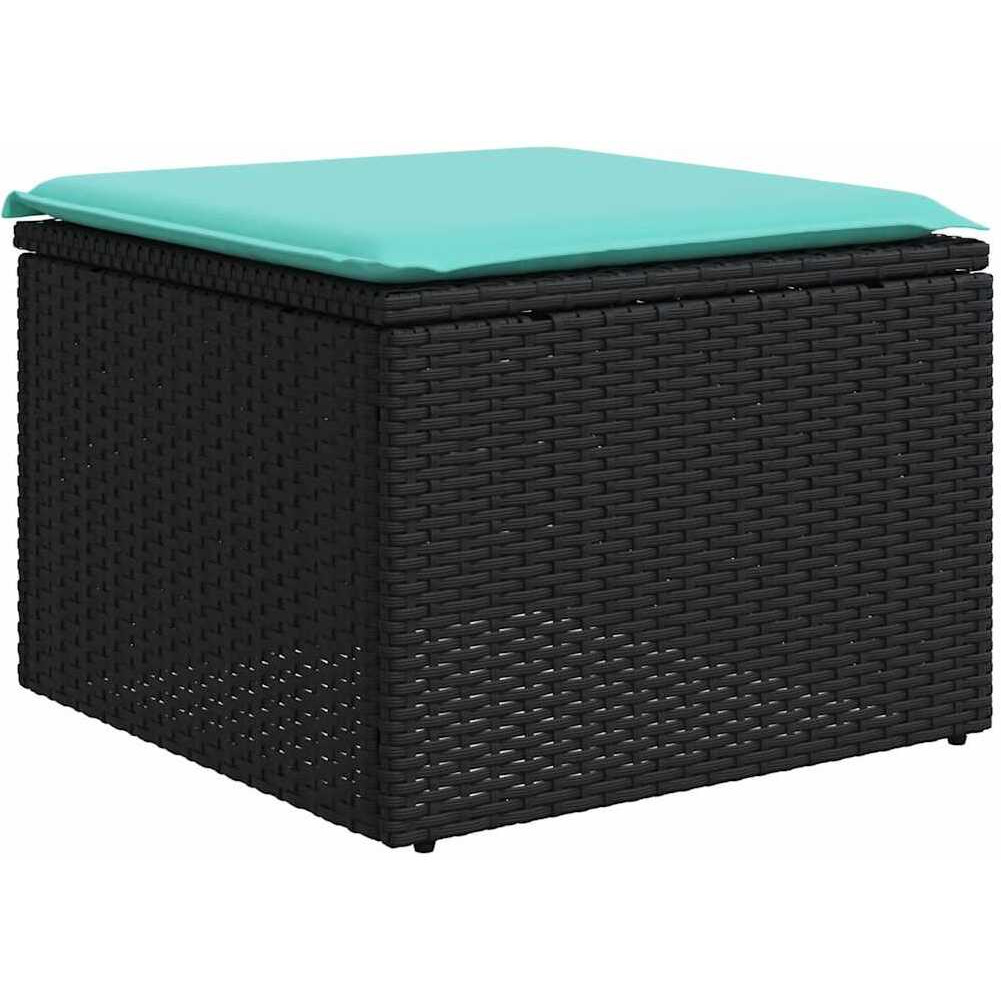 Vidaxl 2 Piece Garden Sofa Set With Cushions Black Poly Rattan Acacia