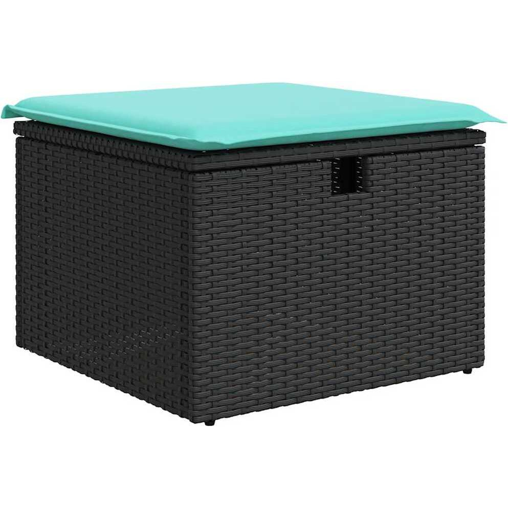 Vidaxl 2 Piece Garden Sofa Set With Cushions Black Poly Rattan Acacia
