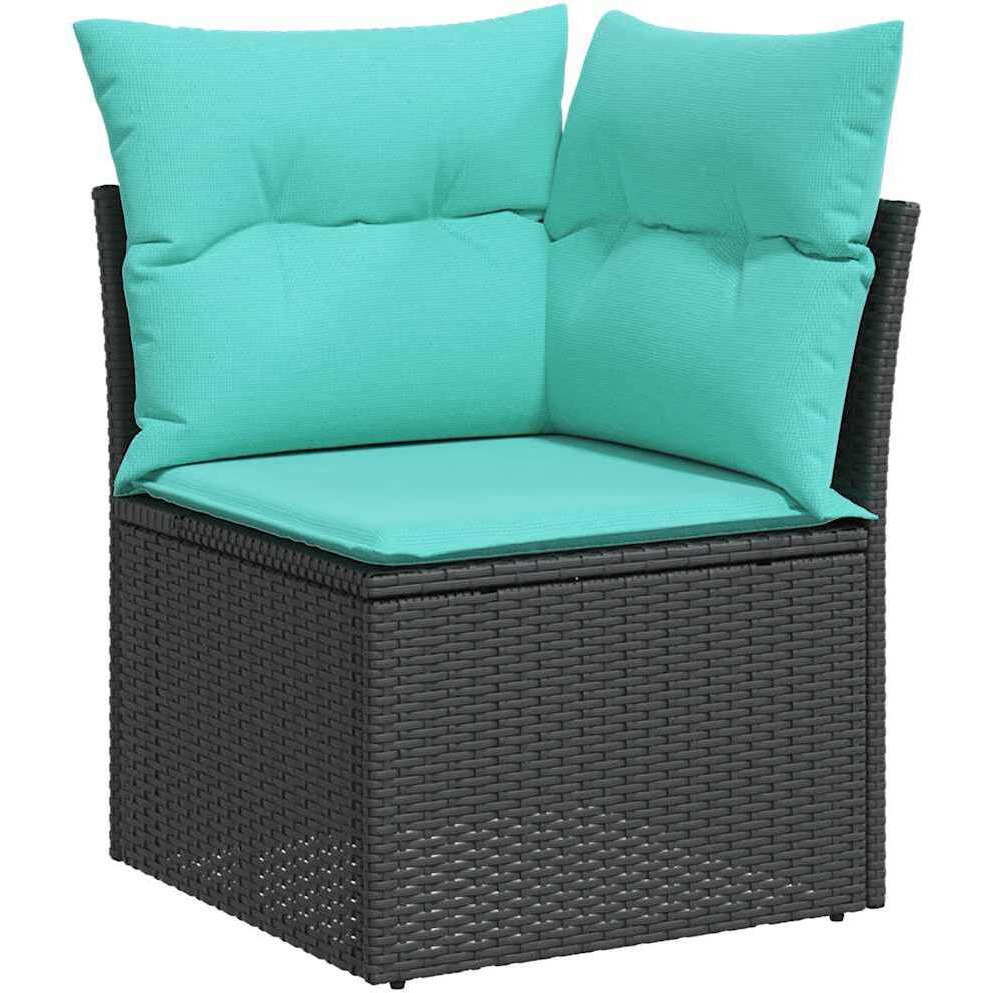 Vidaxl 6 Piece Garden Sofa Set With Cushions Black Poly Rattan