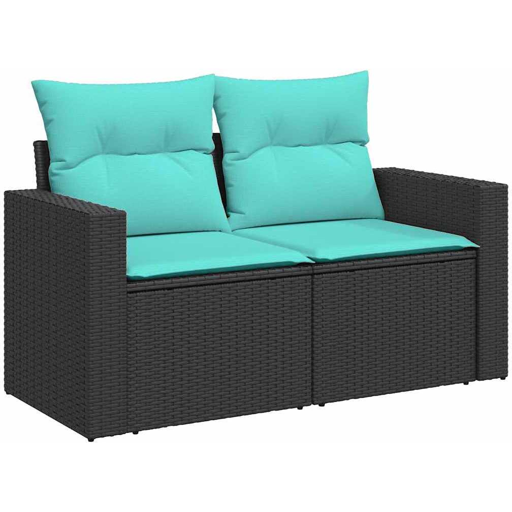Vidaxl 4 Piece Garden Sofa Set With Cushions Black Poly Rattan