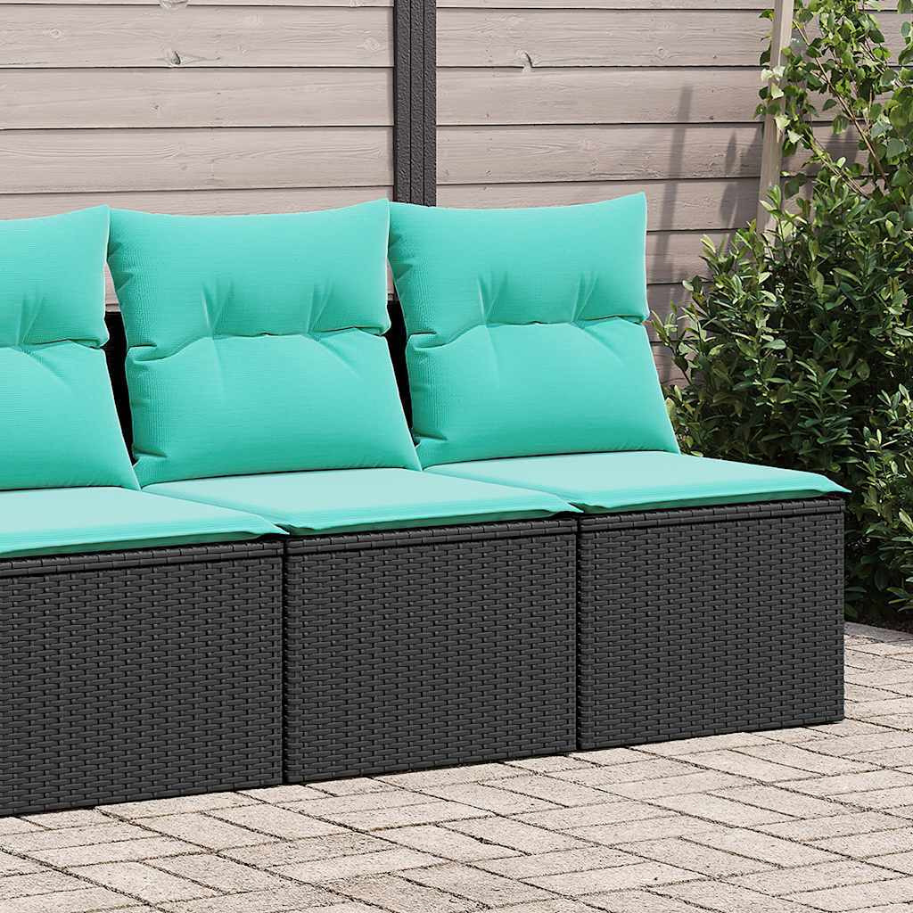 Vidaxl 4 Piece Garden Sofa Set With Cushions Black Poly Rattan Acacia