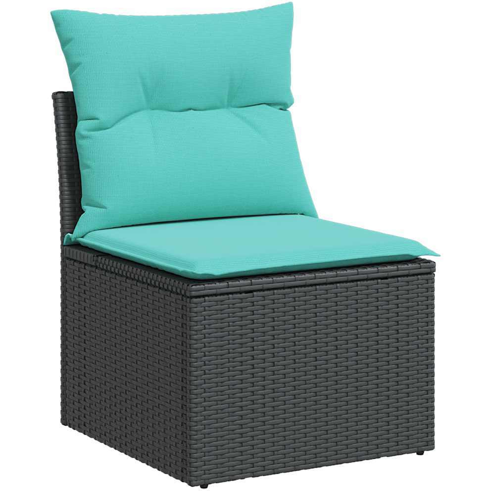 Vidaxl 4 Piece Garden Sofa Set With Cushions Black Poly Rattan Acacia