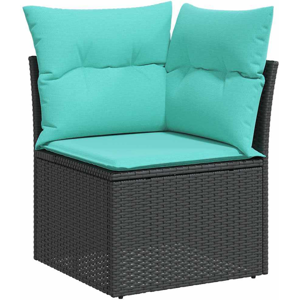 Vidaxl 6 Piece Garden Sofa Set With Cushions Black Poly Rattan