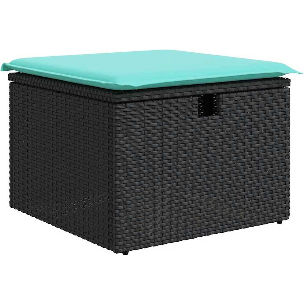 Vidaxl 5 Piece Garden Sofa Set With Cushions Black Poly Rattan