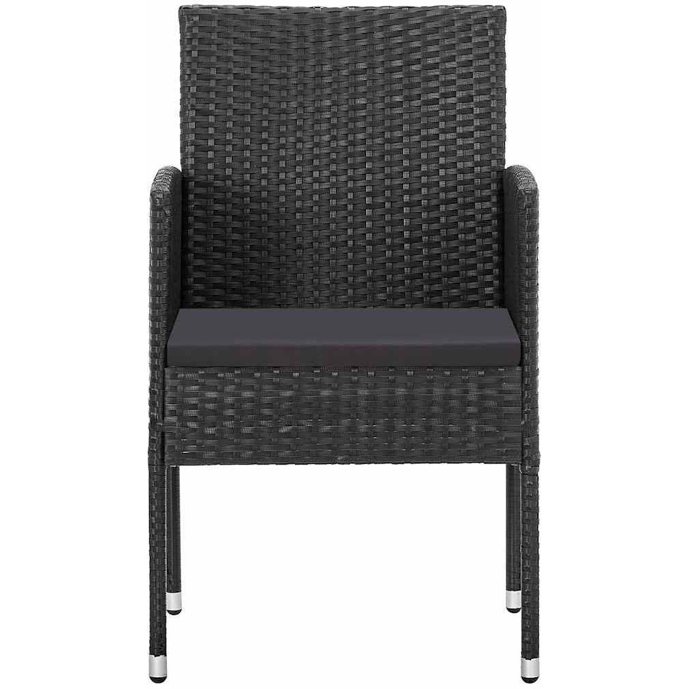 Vidaxl Garden Chairs With Black Cushions 2 Pcs Black Poly Rattan