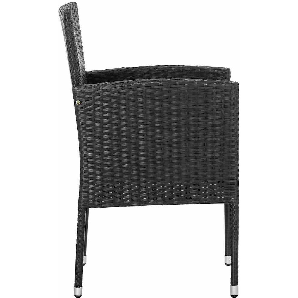 Vidaxl Garden Chairs With Black Cushions 2 Pcs Black Poly Rattan