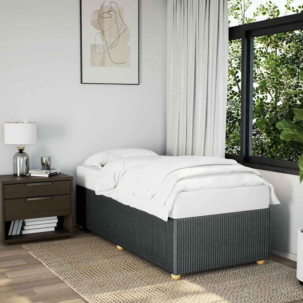 Vidaxl Bed Frame Without Mattress Dark Gray Twin Fabric