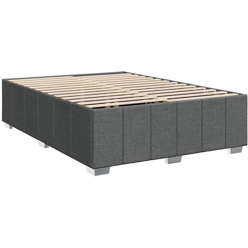 Vidaxl Bed Frame Without Mattress Dark Gray Queen Fabric