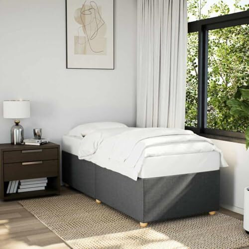 Vidaxl Bed Frame Without Mattress Dark Graytwin Xl Fabric