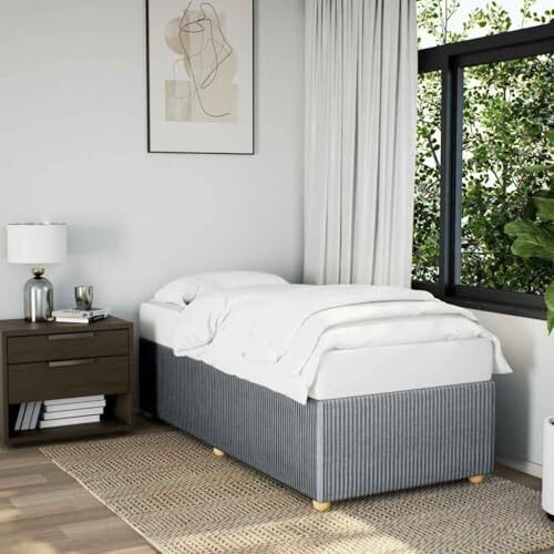 Vidaxl Bed Frame Without Mattress Light Gray Twin Xl Fabric