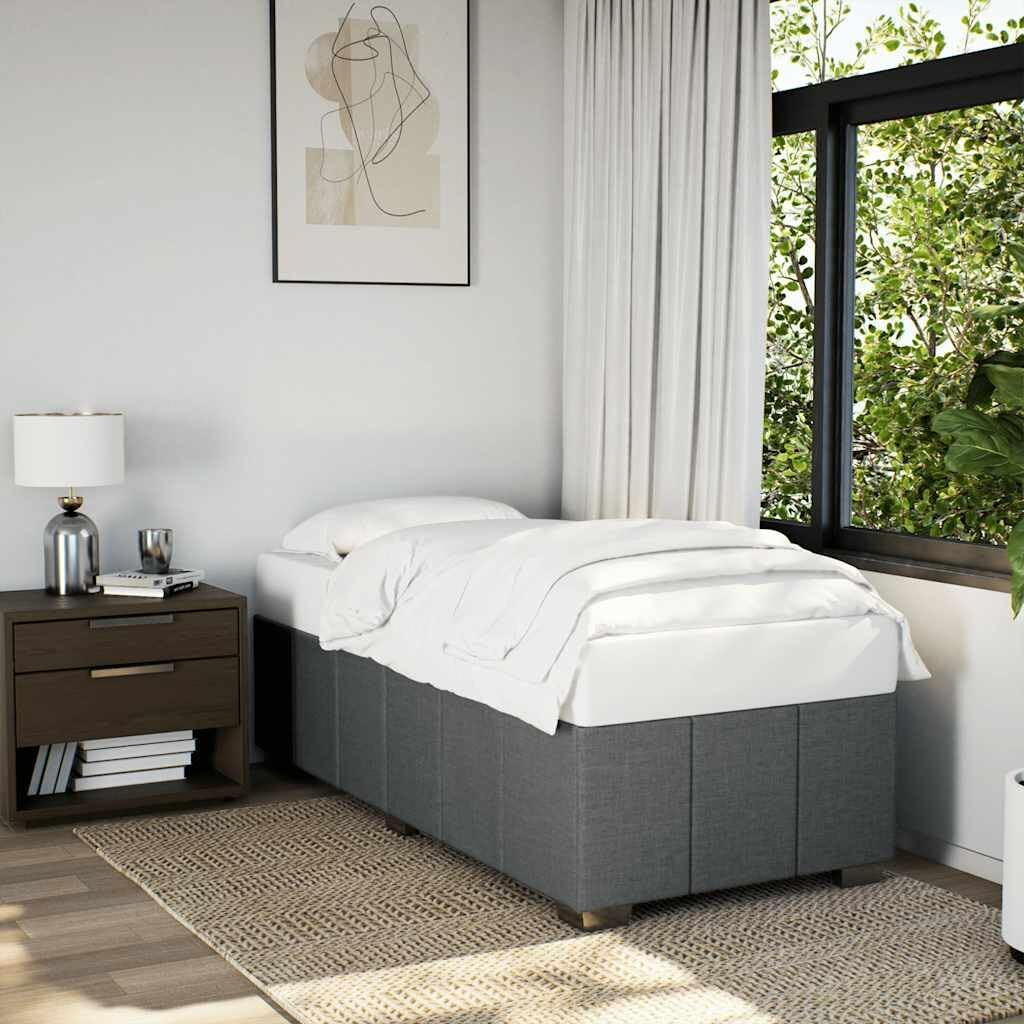 Vidaxl Bed Frame Without Mattress Dark Gray Twin Fabric