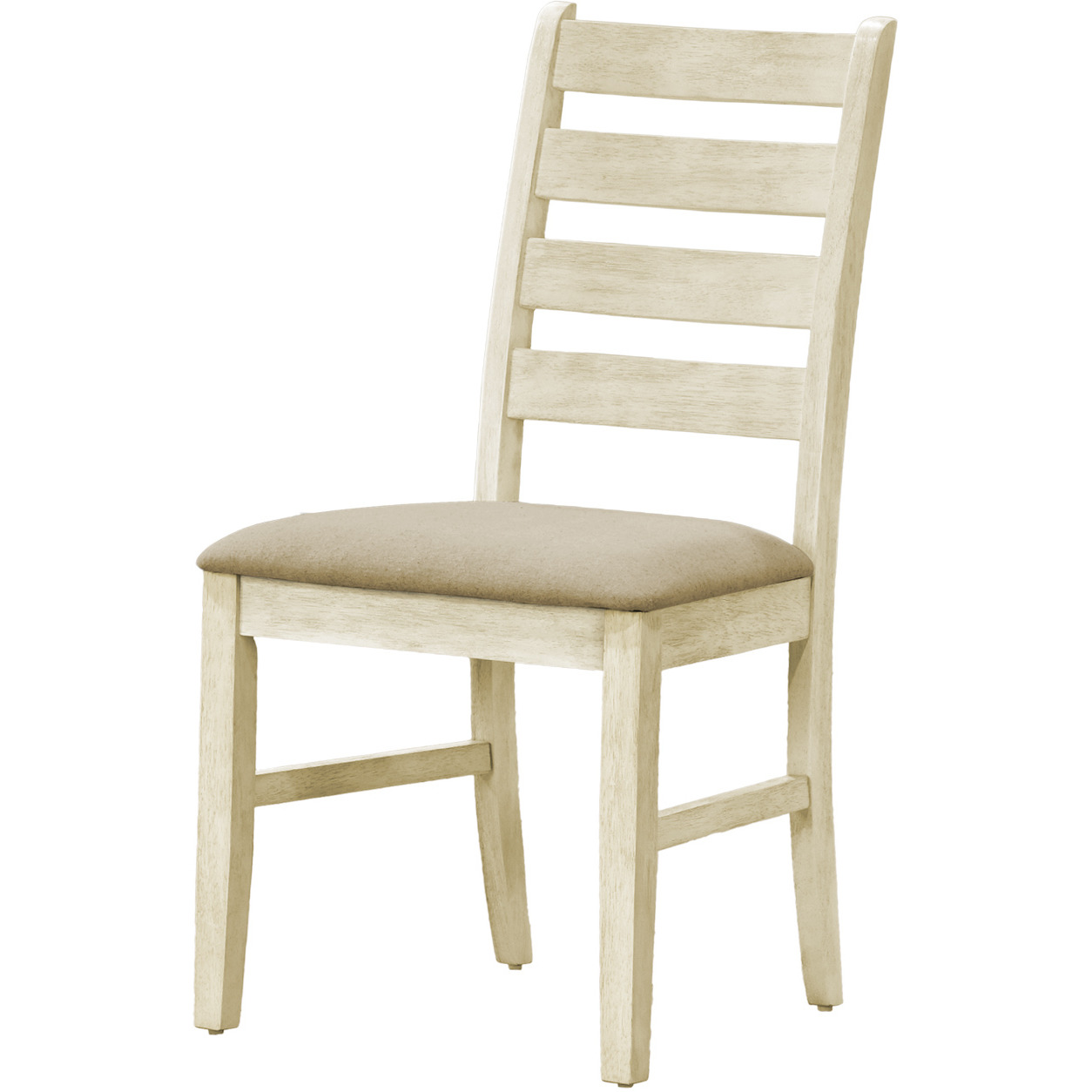 Dining Chair  38"" Height  Dining Room  Kitchen  Set Of 2  Side  Upholstered  Antique White  Beige Linen Look  Transitional