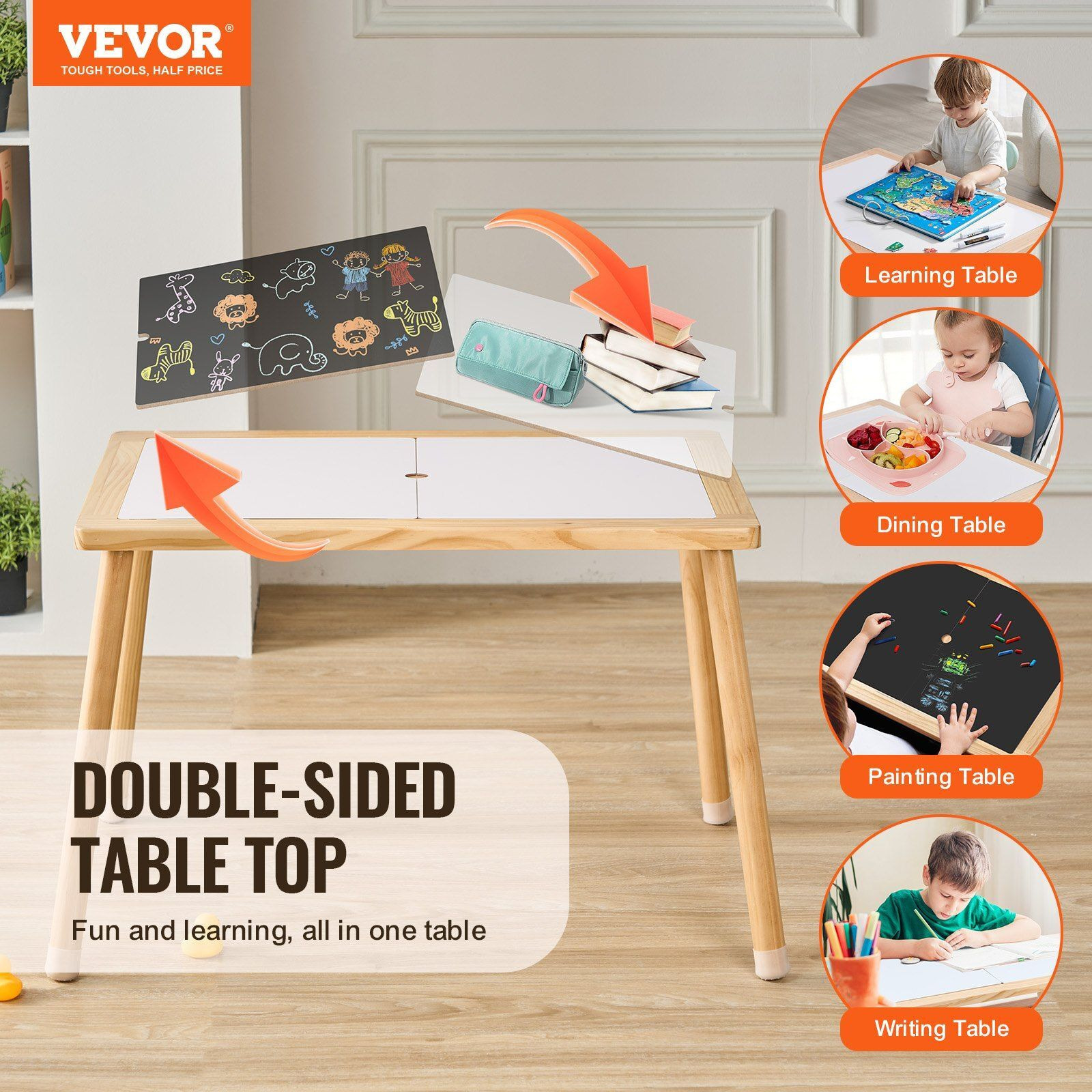 Vevor Sensory Table For Toddlers Kids Activity Table With Double-Sided Tabletop