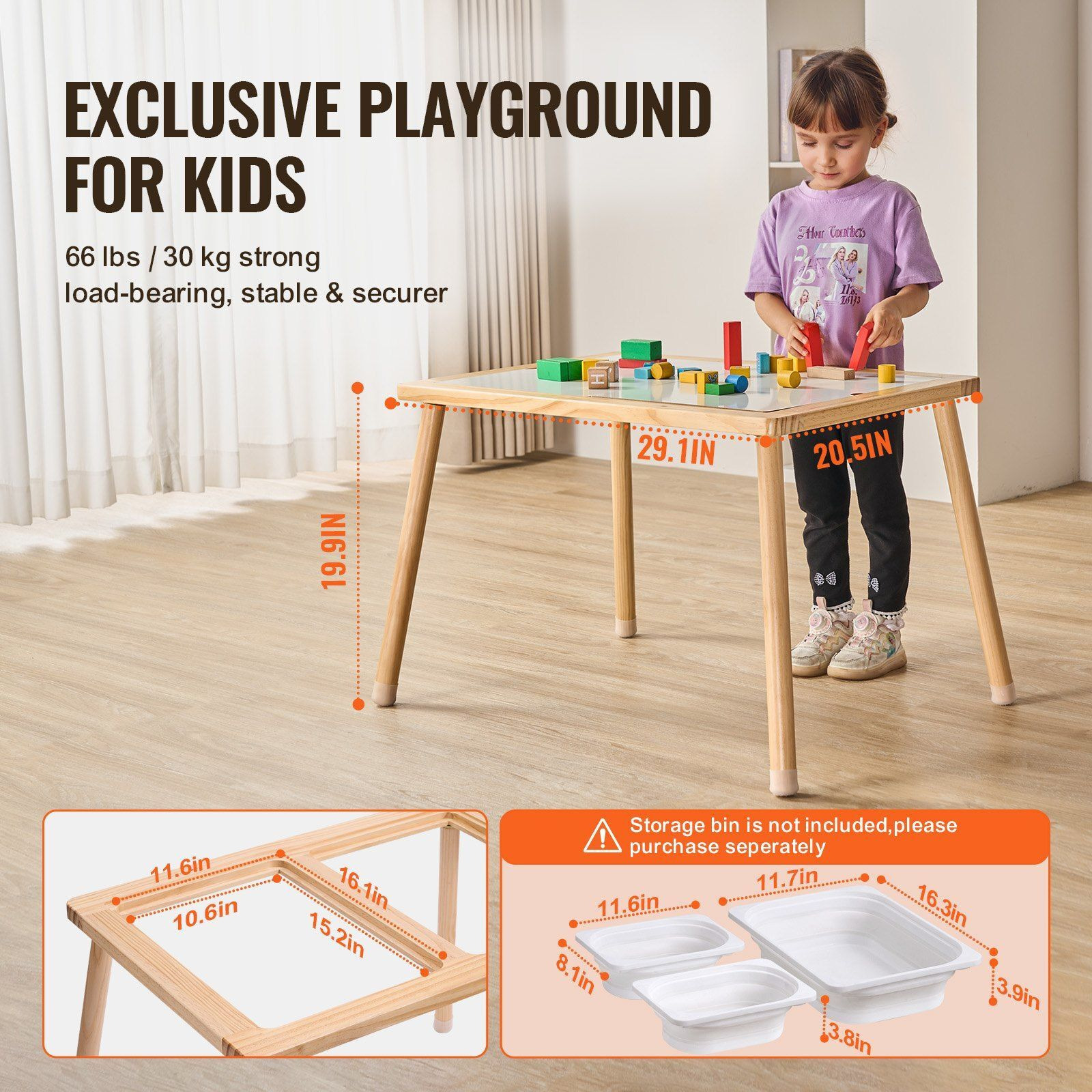 Vevor Sensory Table For Toddlers Kids Activity Table With Double-Sided Tabletop