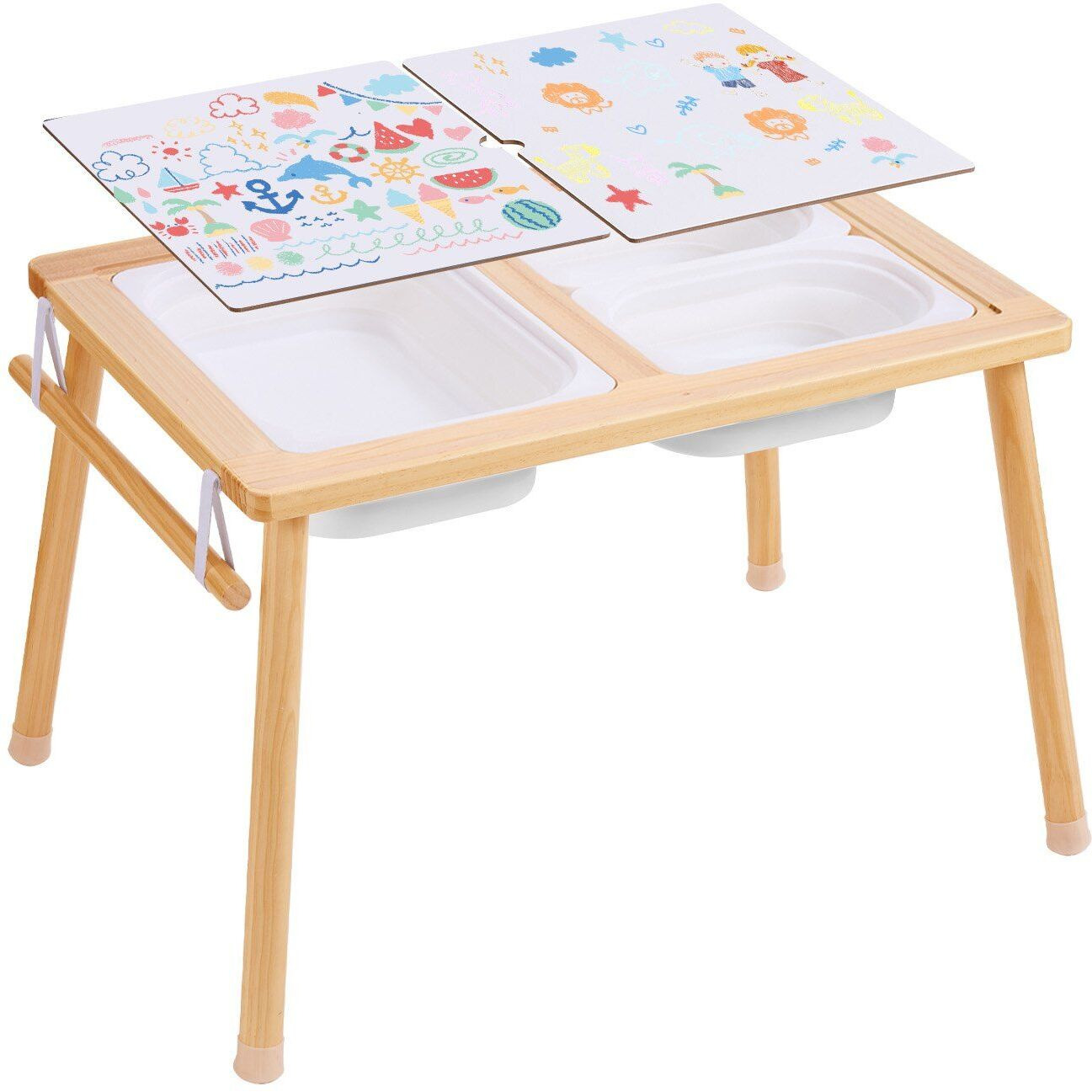 Vevor Kids Sensory Table Sand Water Play Table With 1 Paper Roll 3 Storage Bins