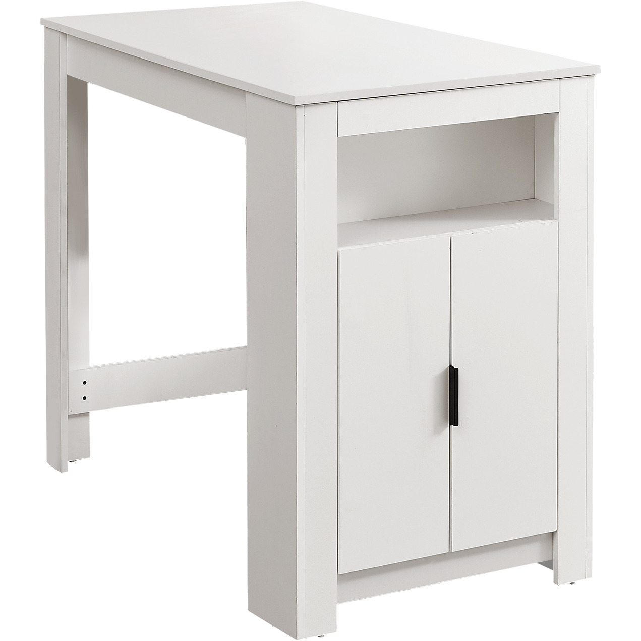 Dining Table  48"" Rectangular  Counter Height  Kitchen  Small  Storage  White Laminate  Contemporary  Modern
