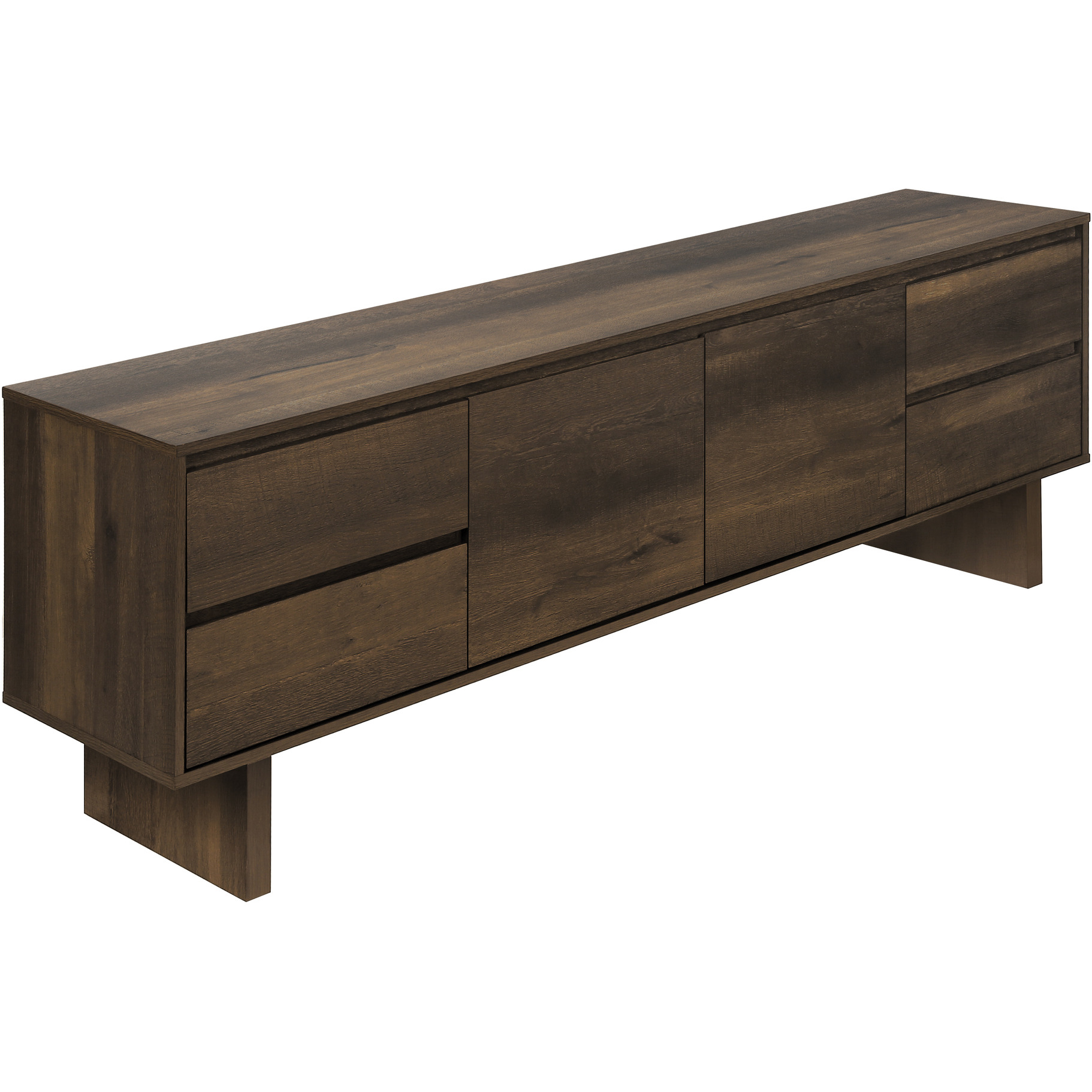Tv Stand  72 Inch  Console  Media Entertainment Center  Storage Drawers  Storage Cabinet  Brown Laminate  Transitional