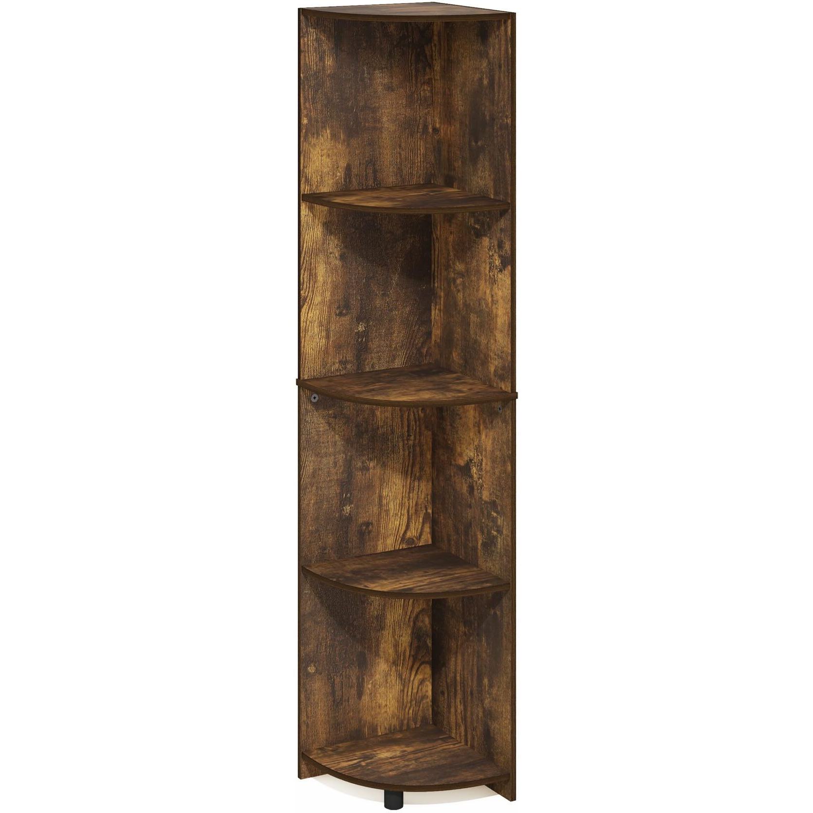 Econ 4-Tier Corner Shelf Bookcase  Bookshelf  Amber Pine