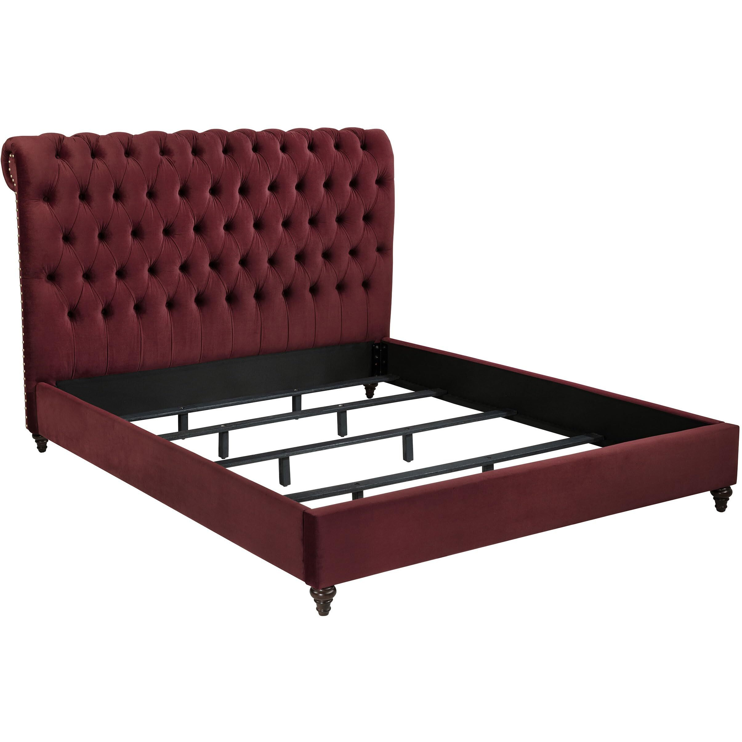 Devon 57-Inch Upholstered Eastern King Headboard Wine Red
