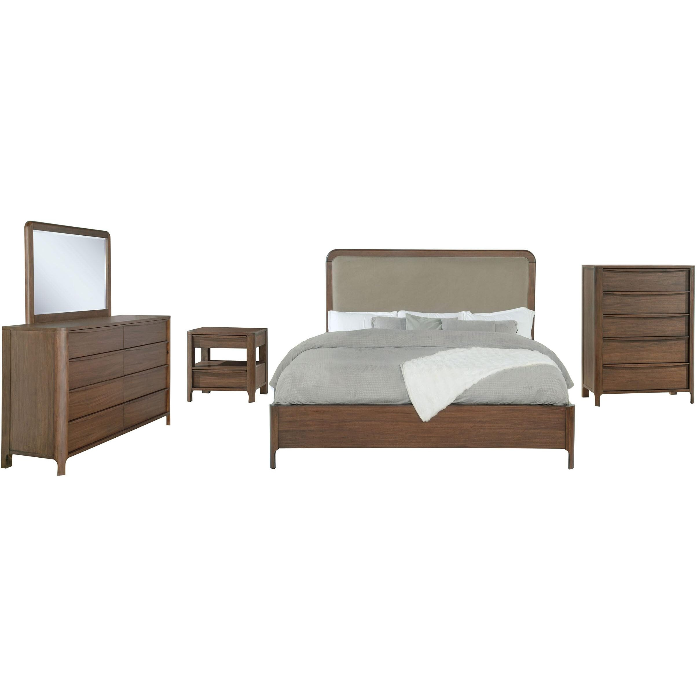 Maderia 5-Piece Queen Bedroom Set Walnut