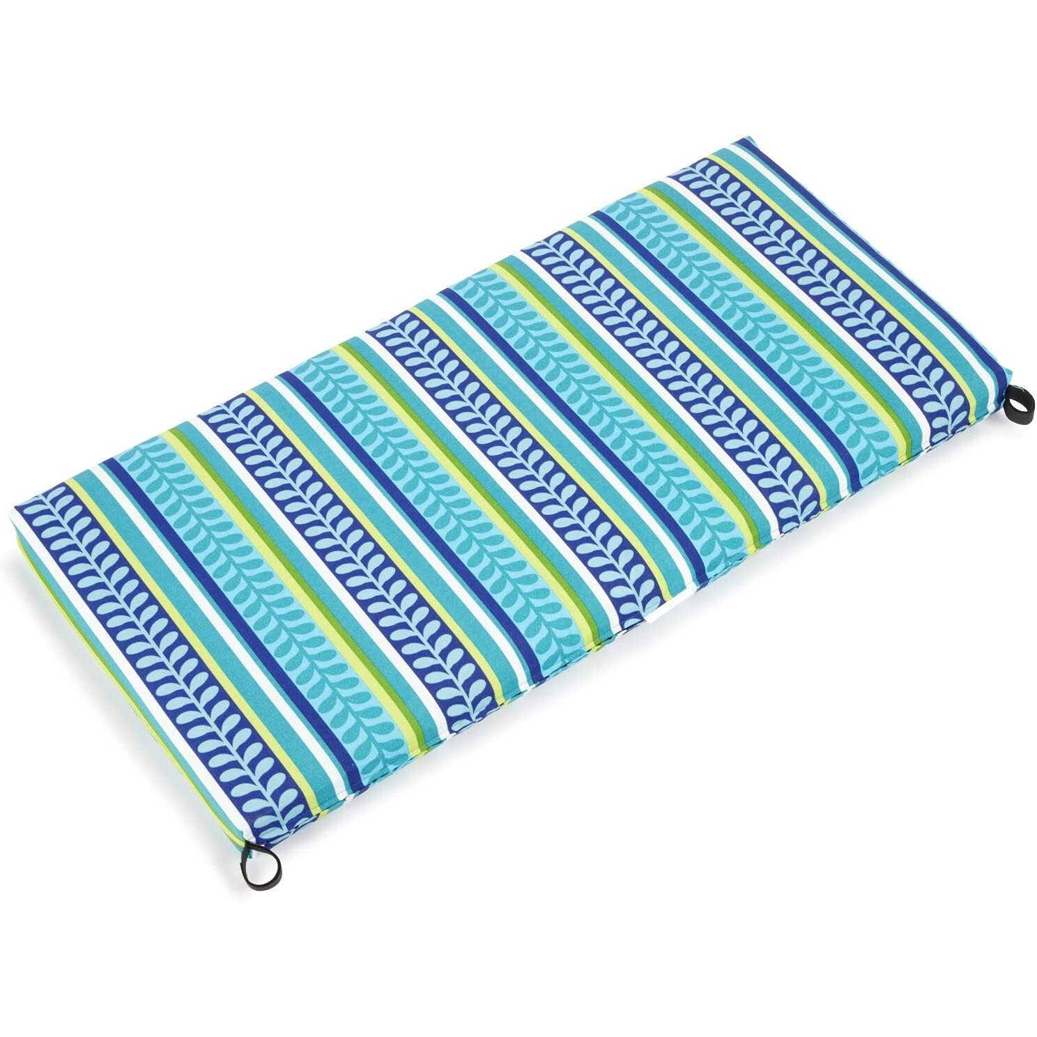 Blazing Needles Patterned Outdoor Spun Polyester Loveseat Cushion  40"" Wide  Pike Azure