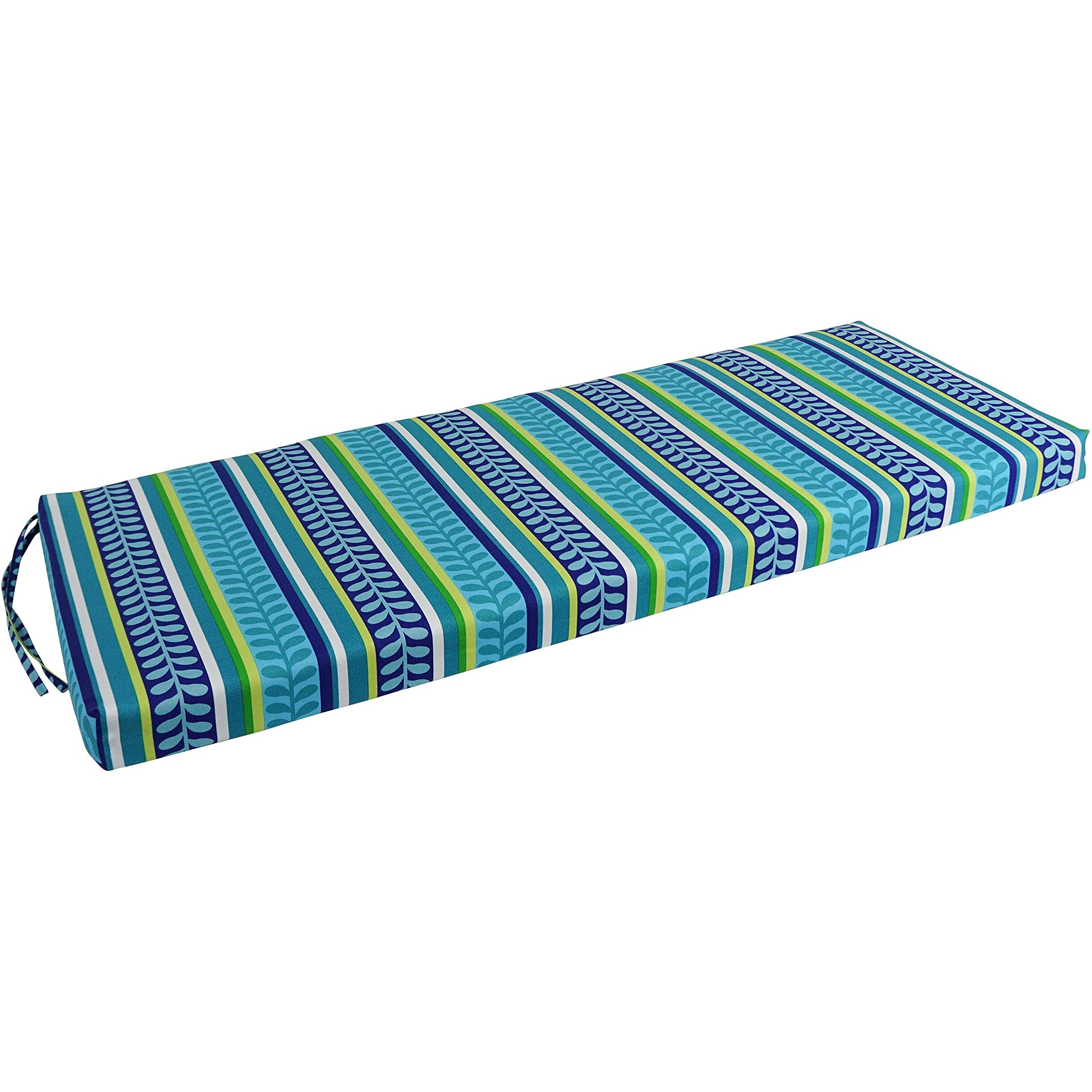 Blazing Needles Patterned Outdoor Spun Polyester Loveseat Cushion  51"" Wide  Pike Azure