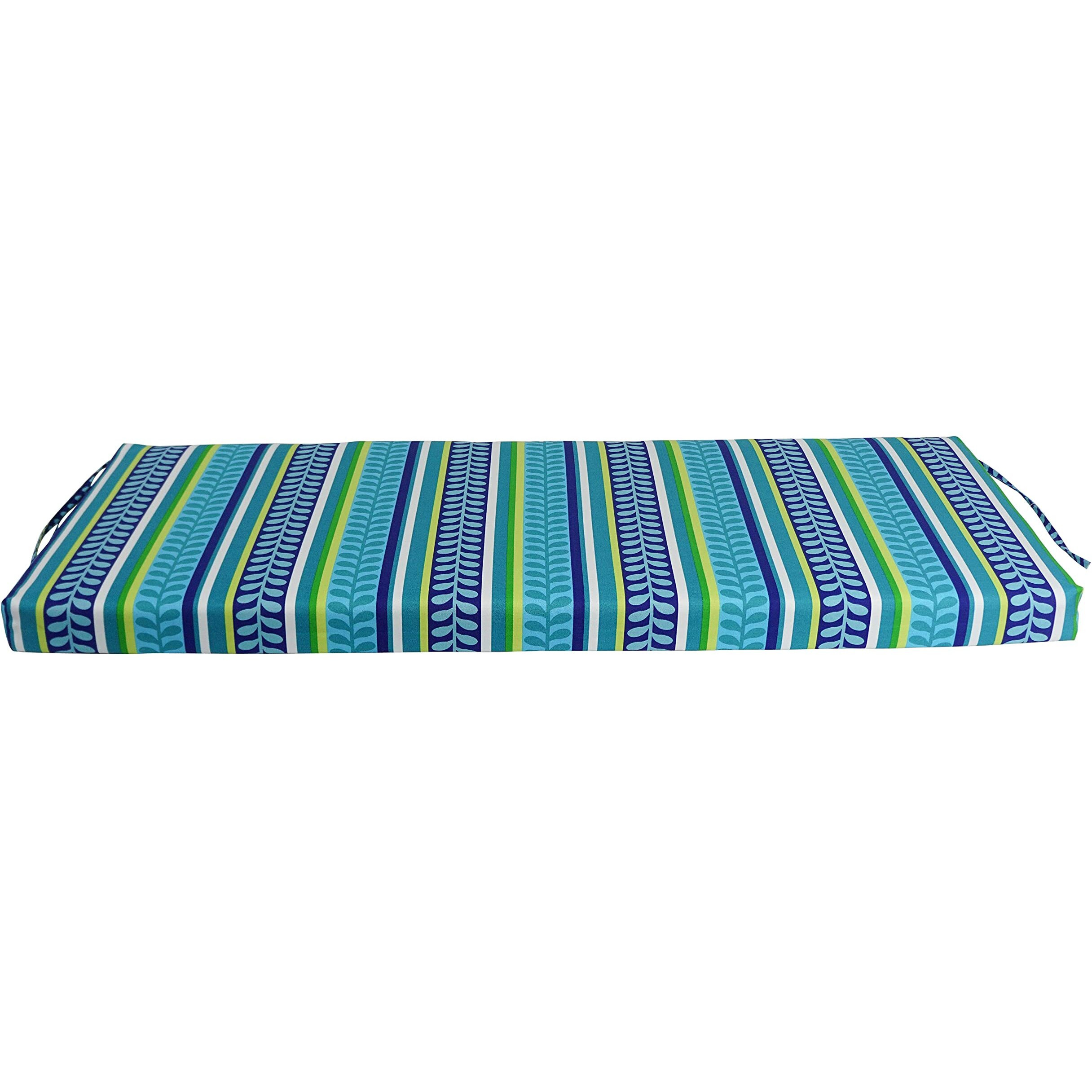 Blazing Needles Patterned Outdoor Spun Polyester Loveseat Cushion  51"" Wide  Pike Azure