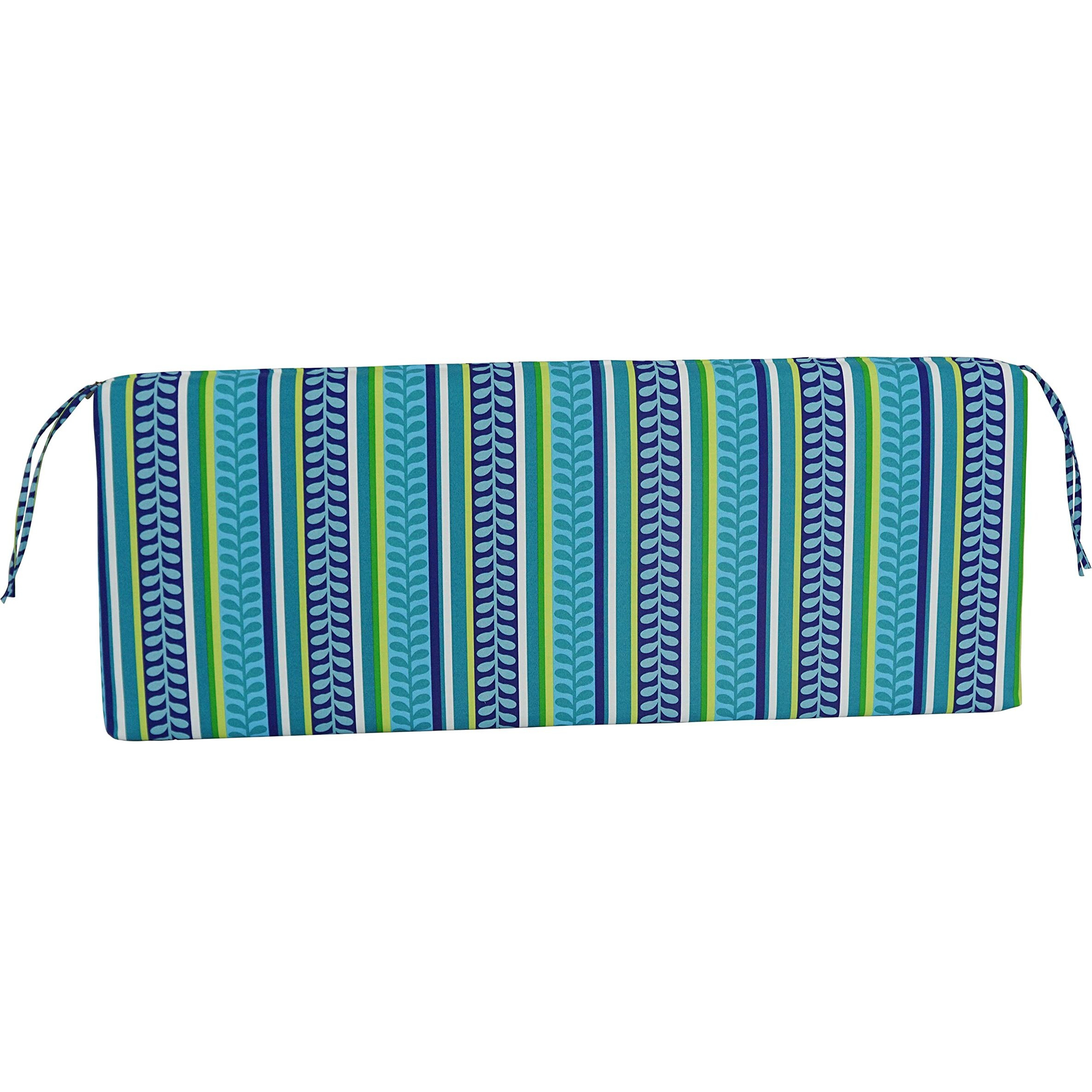 Blazing Needles Patterned Outdoor Spun Polyester Loveseat Cushion  51"" Wide  Pike Azure