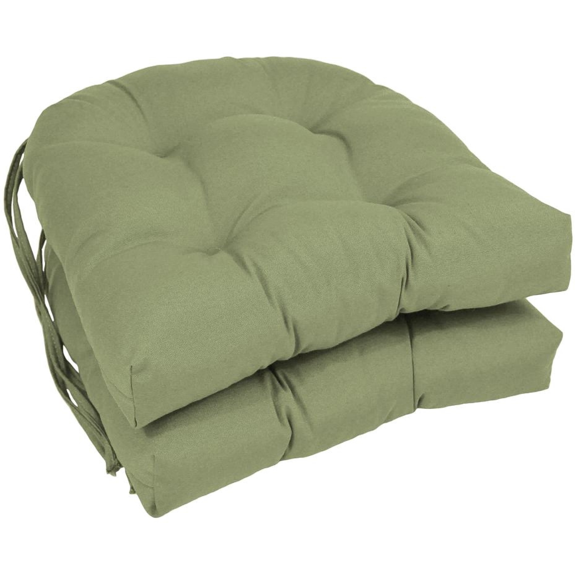 16-Inch Solid Twill U-Shaped Tufted Chair Cushions (Set Of 2)
