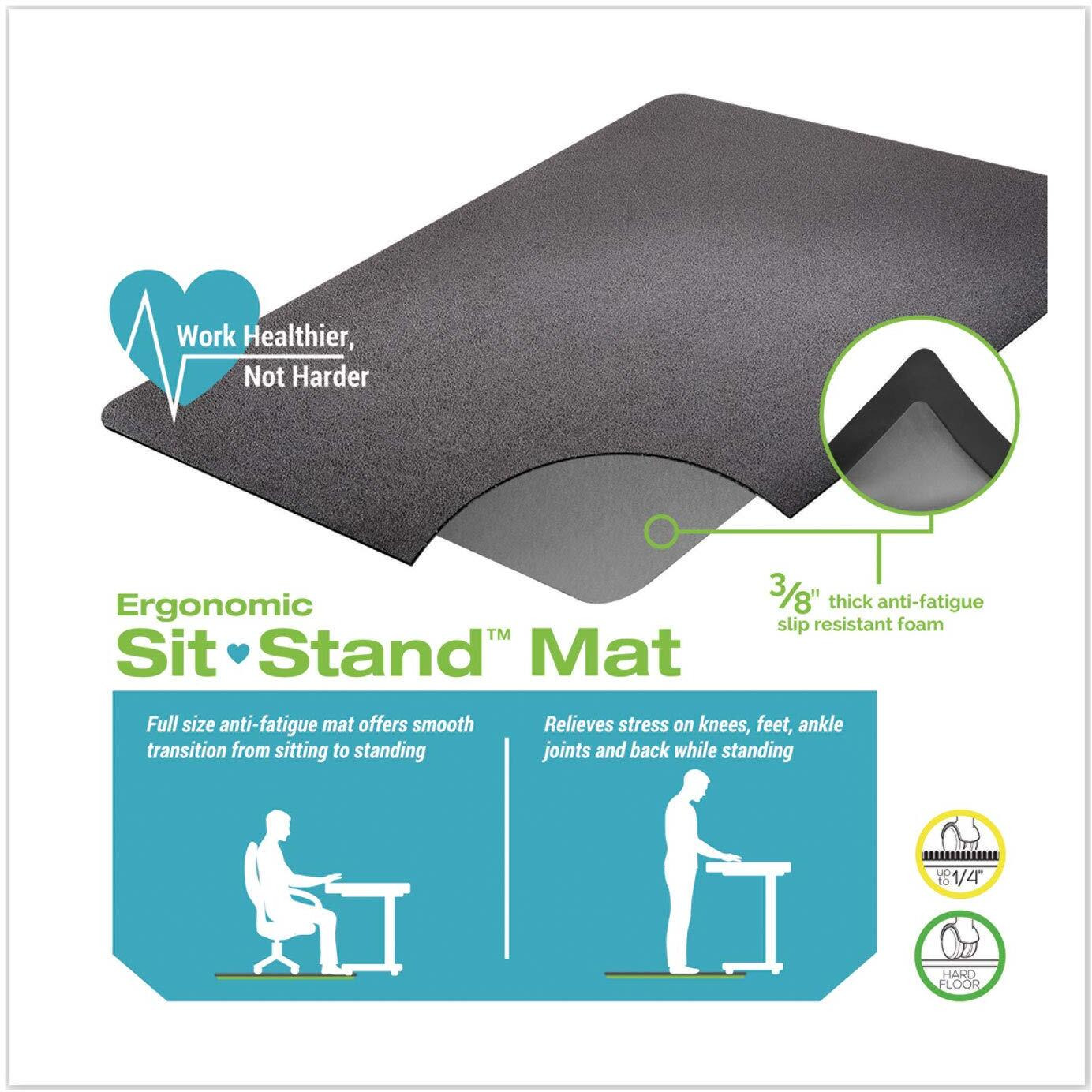 Deflecto Ergonomic Sit Stand Mat  48 X 36  Black