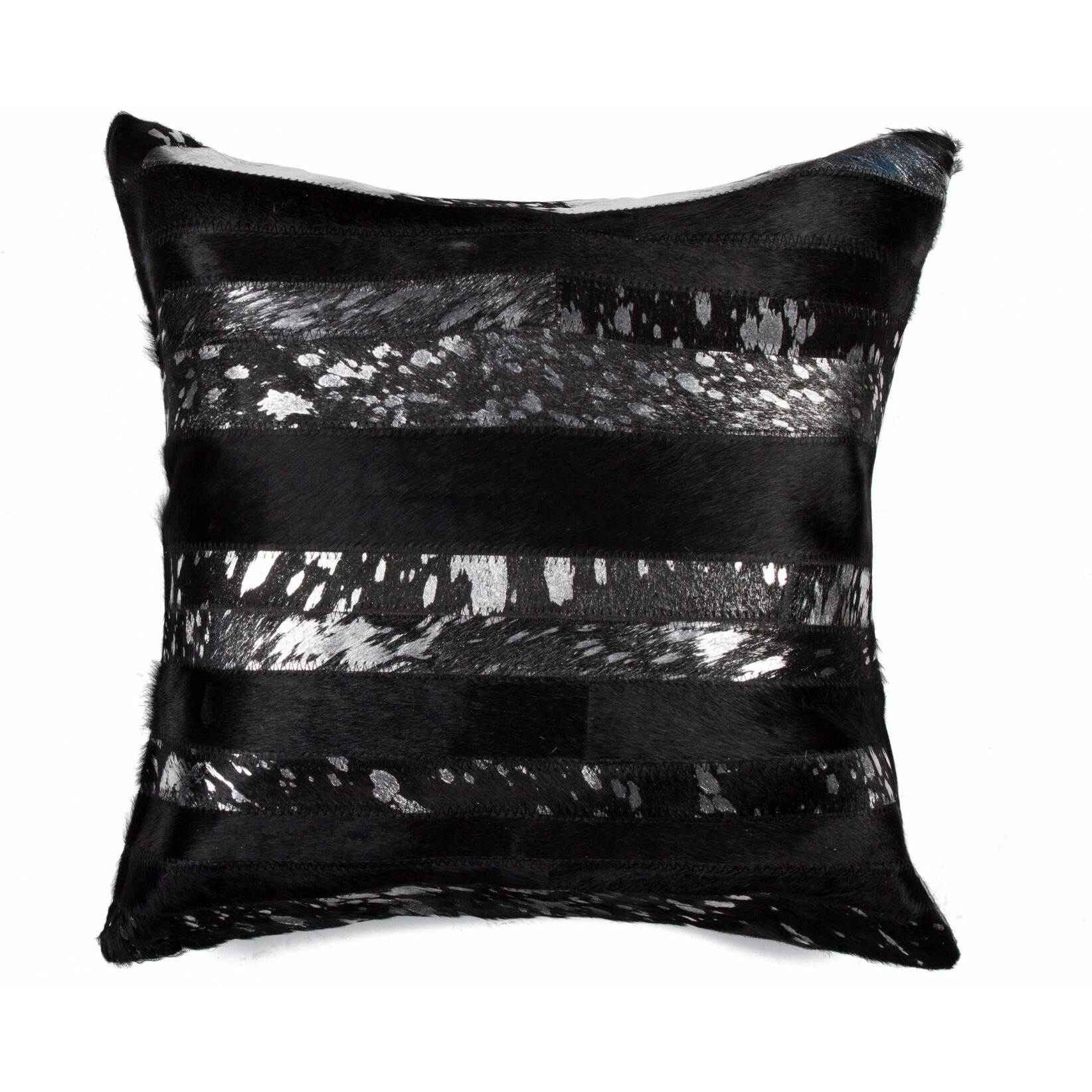 18"" X 18"" X 5"" Black And Silver  Pillow