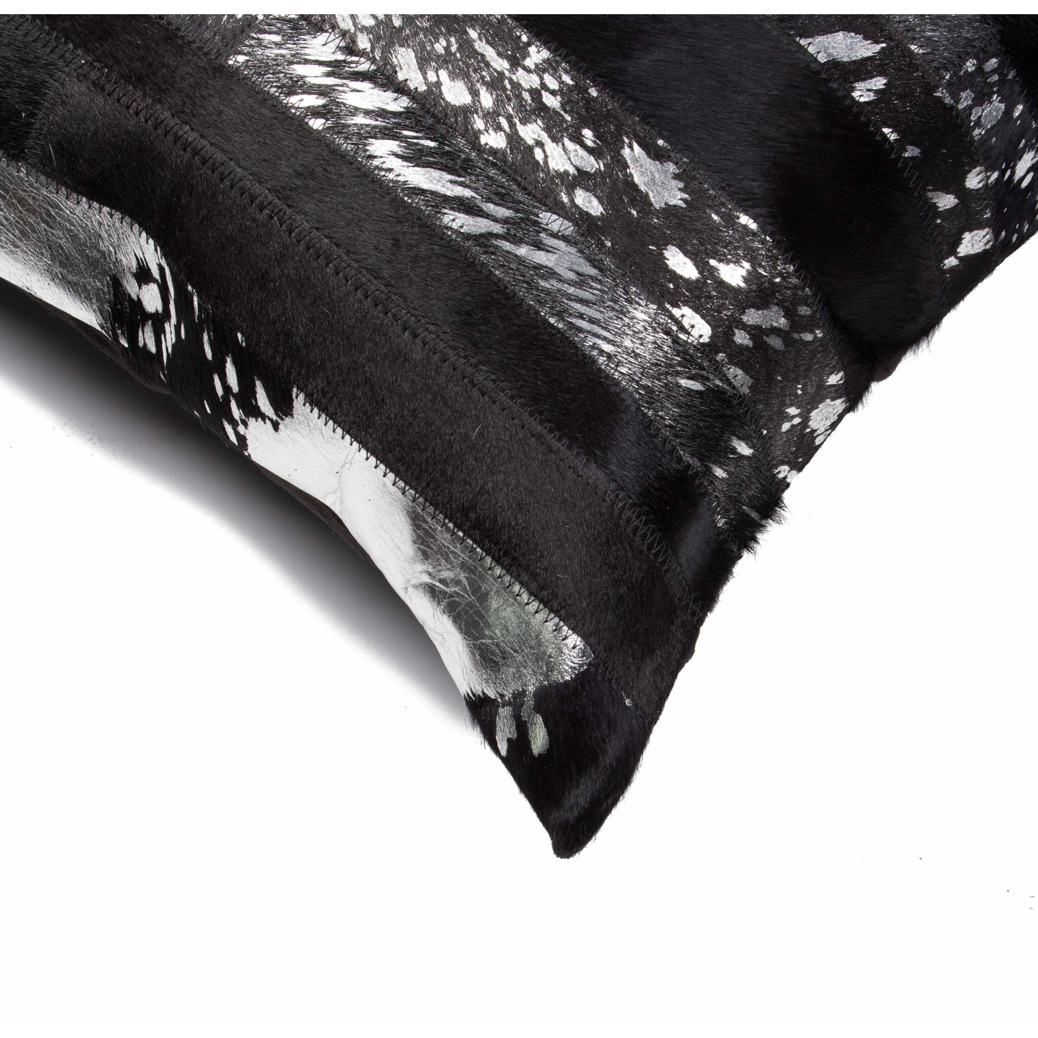 18"" X 18"" X 5"" Black And Silver  Pillow
